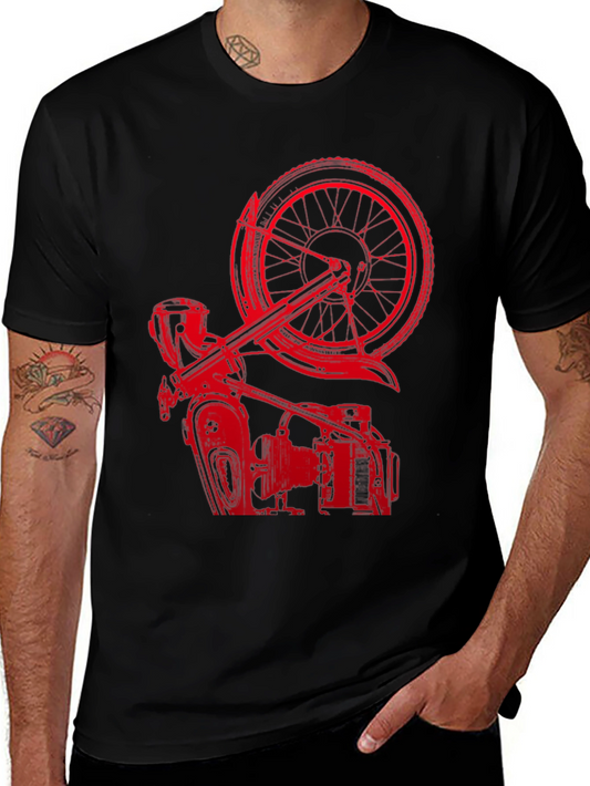 Red Motorcycle Graphic T-Shirt