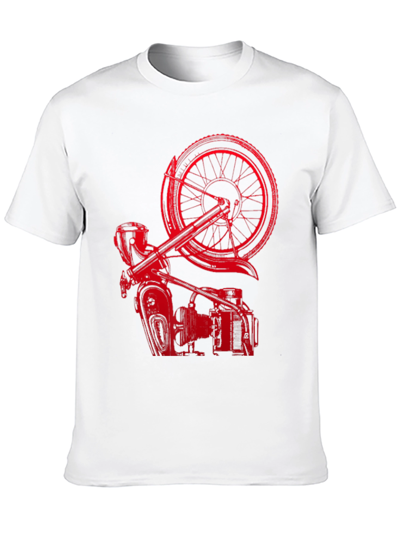 Red Motorcycle Graphic T-Shirt
