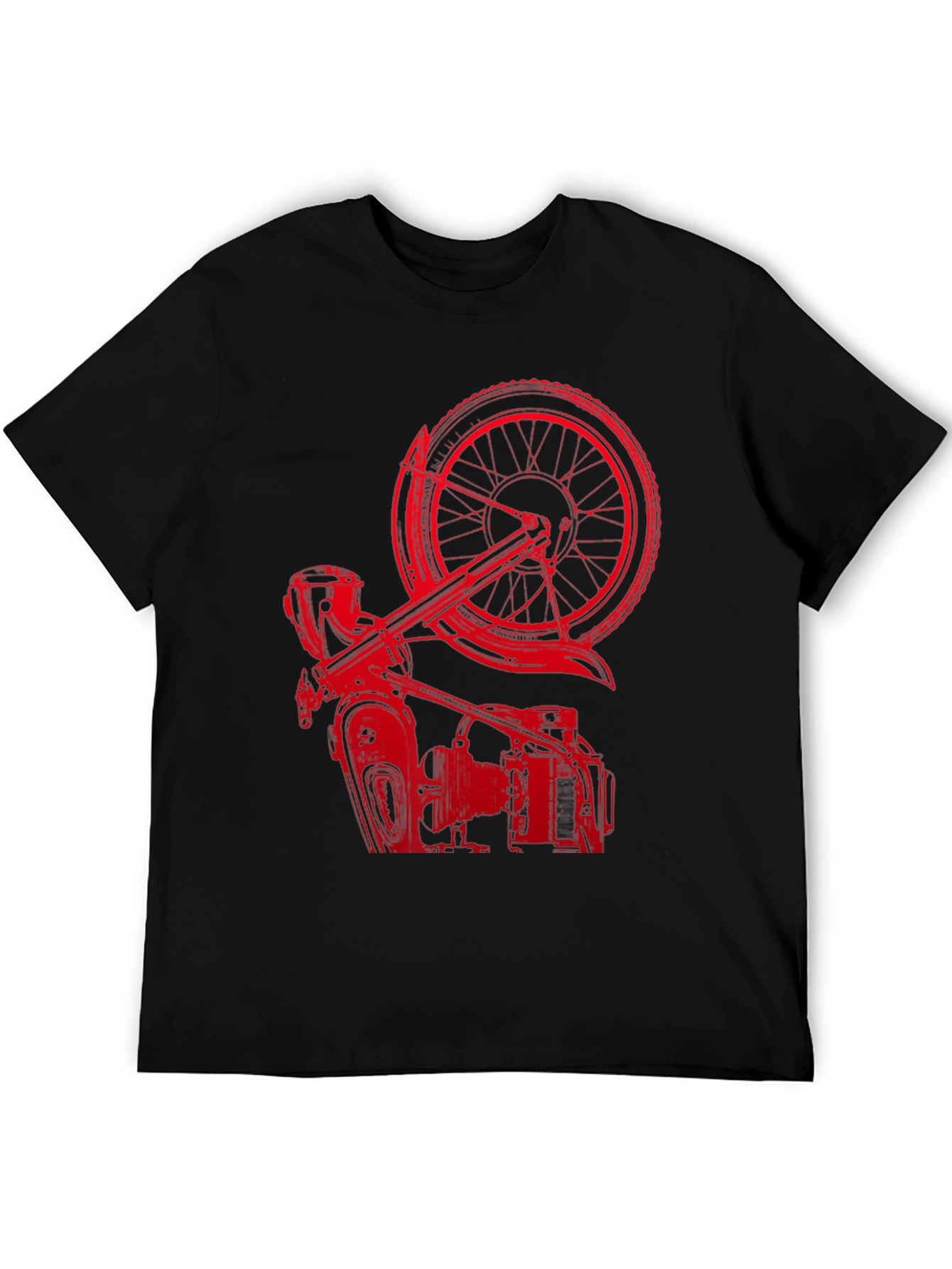 Red Motorcycle Graphic T-Shirt