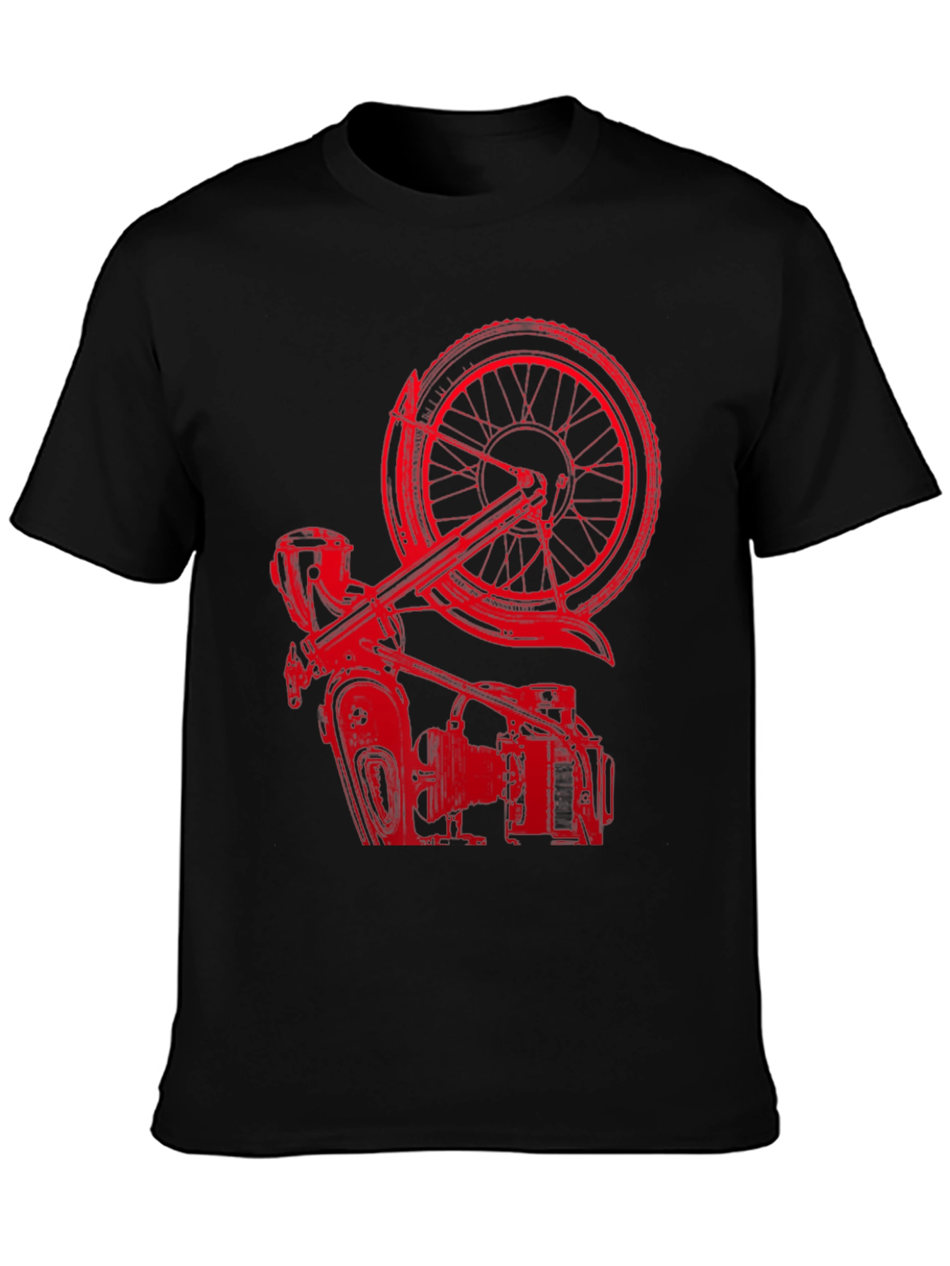 Red Motorcycle Graphic T-Shirt