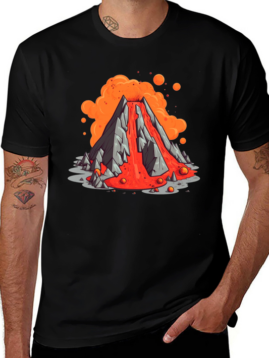 Volcano Lava Flow Graphic Tee - Black