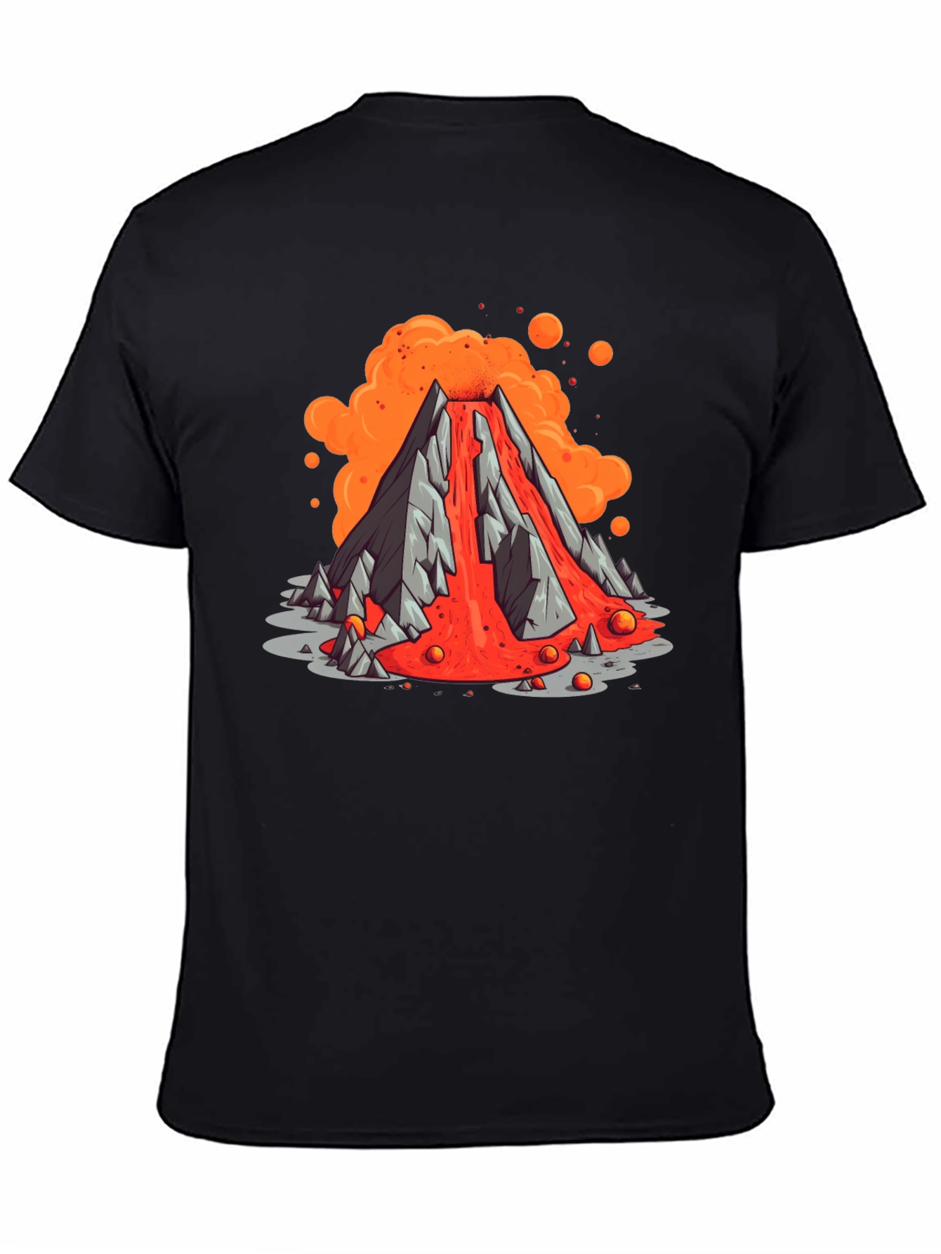 Volcano Lava Flow Graphic Tee - Black