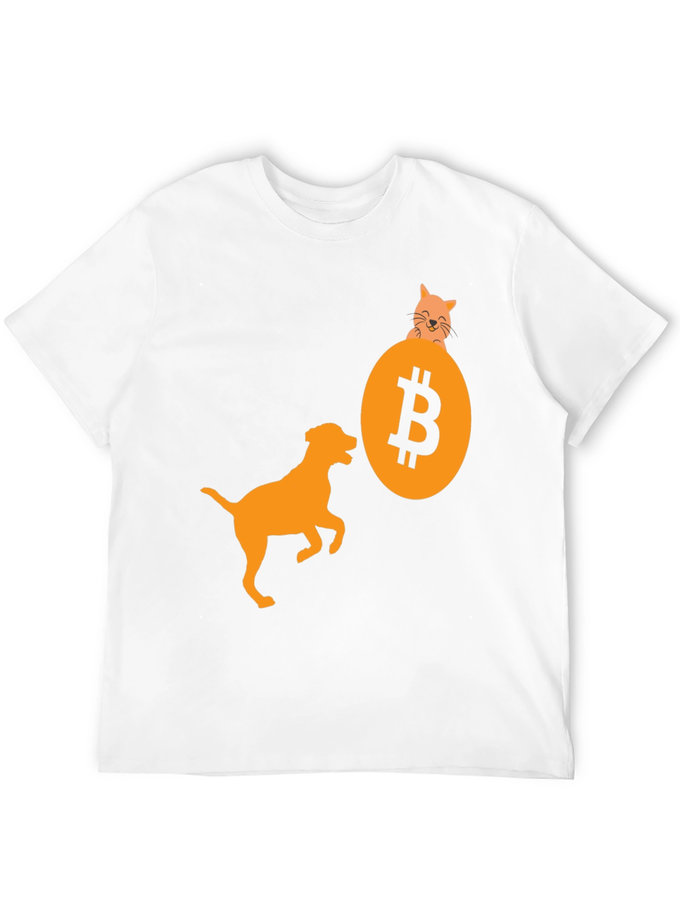 Bitcoin Dog & Cat Graphic Tee - Crypto T-Shirt