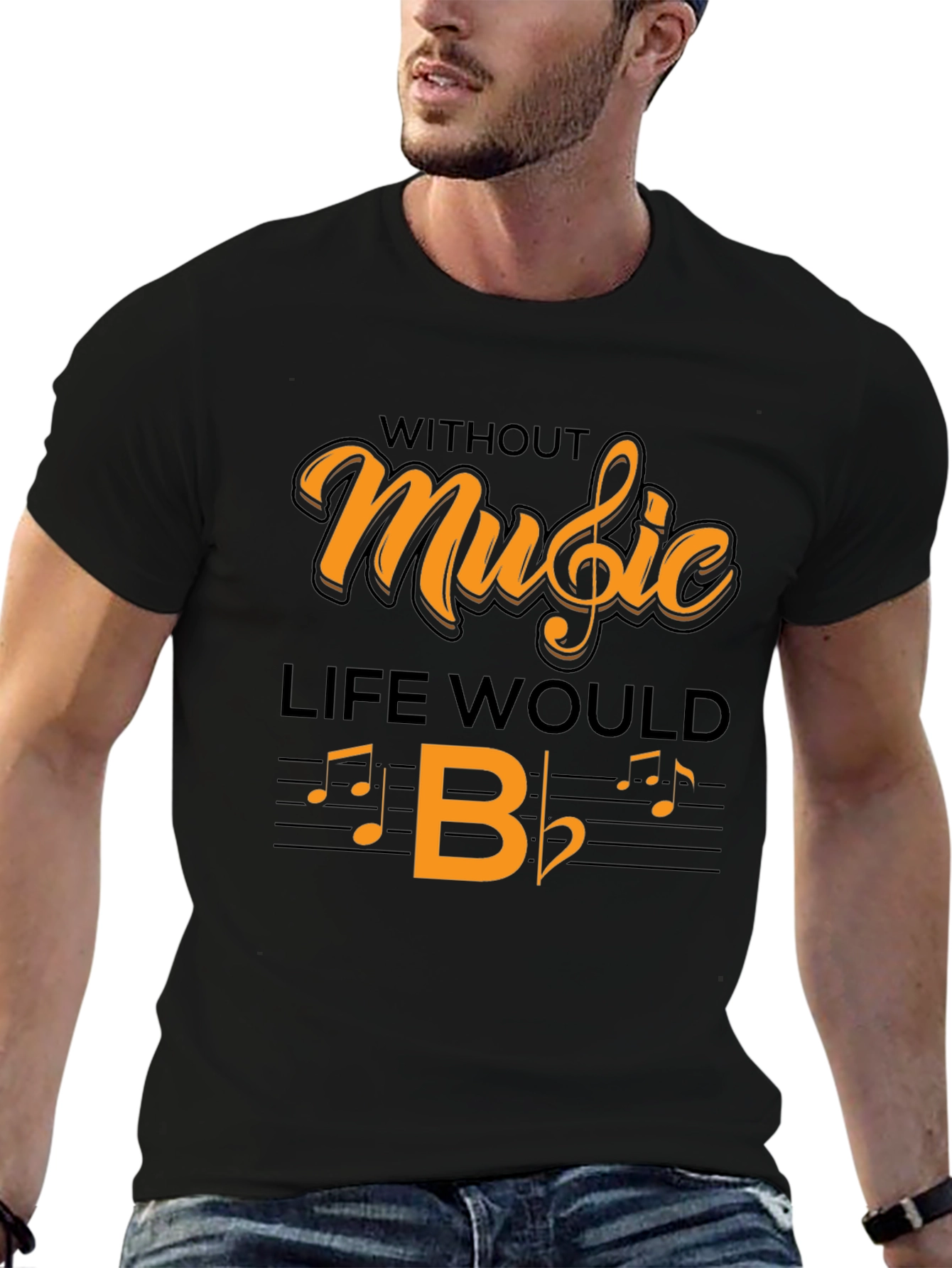 Music Lover T-Shirt: Without Music Life Would B Flat