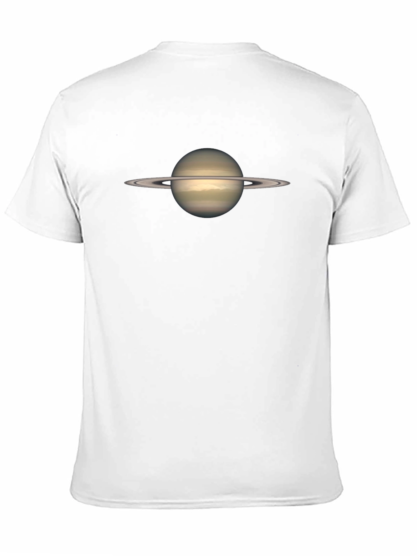 Saturn Planet Graphic Black Cotton T-Shirt