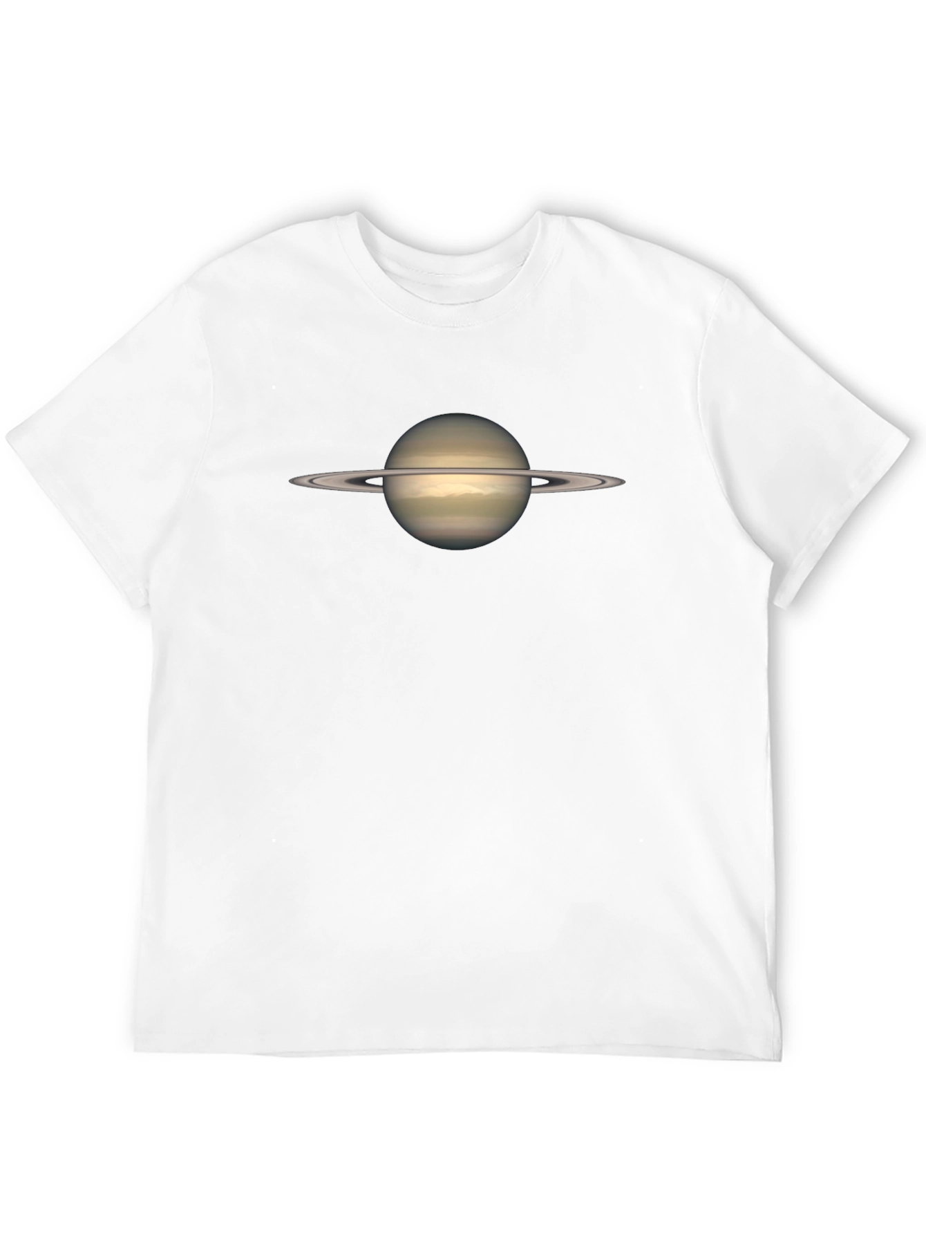 Saturn Planet Graphic Black Cotton T-Shirt