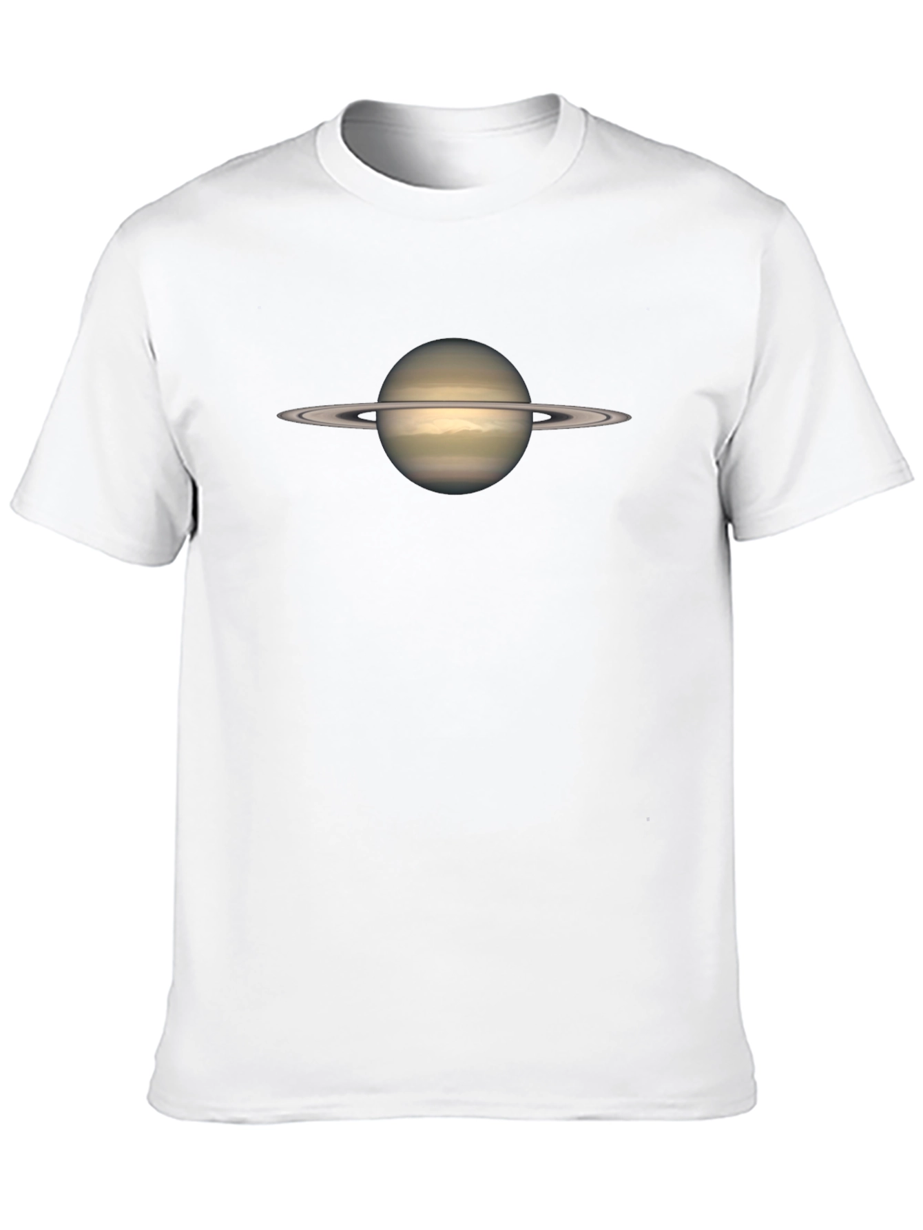 Saturn Planet Graphic Black Cotton T-Shirt