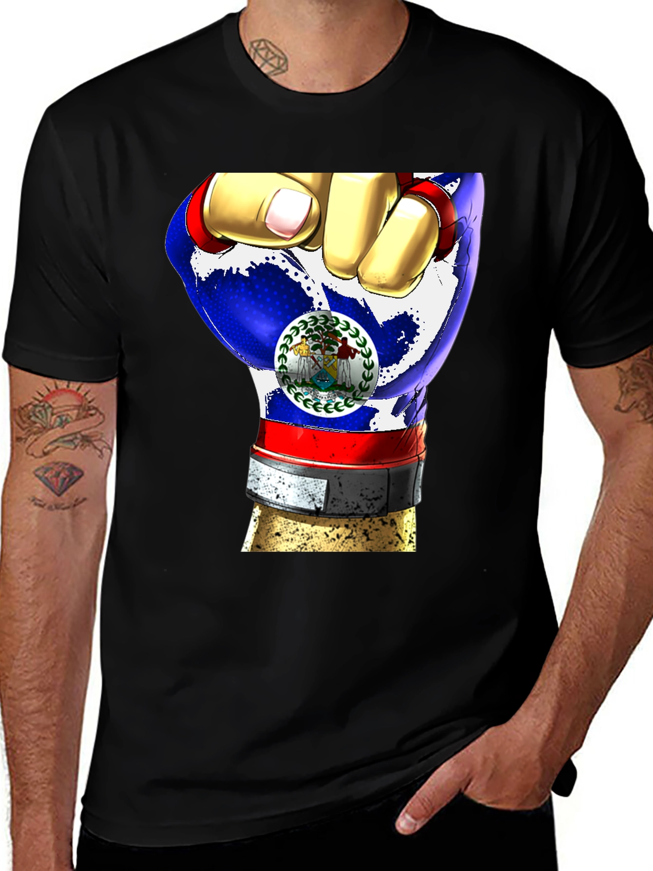 Belize Fist Flag T-Shirt - Patriot Pride