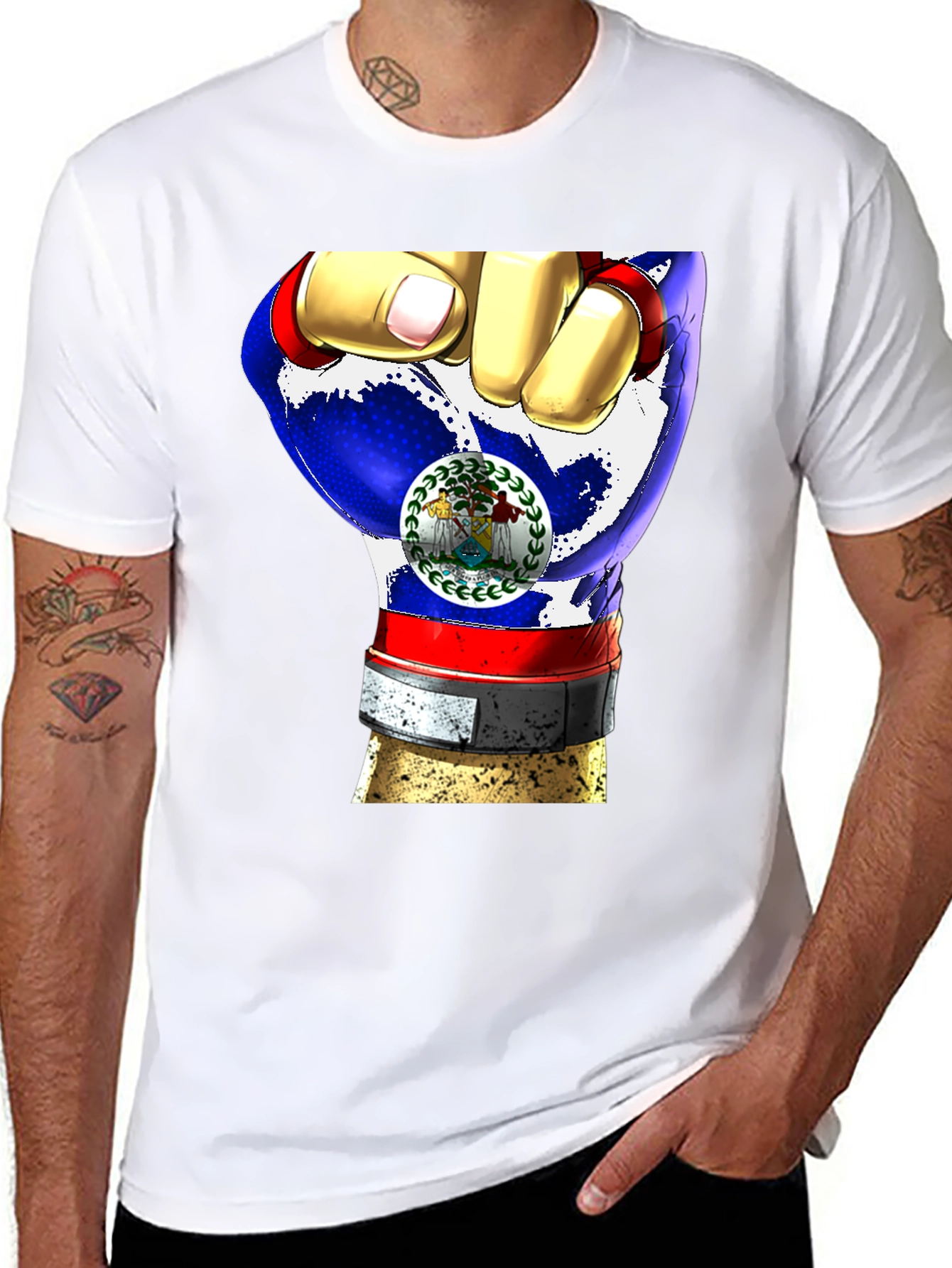 Belize Fist Flag T-Shirt - Patriot Pride