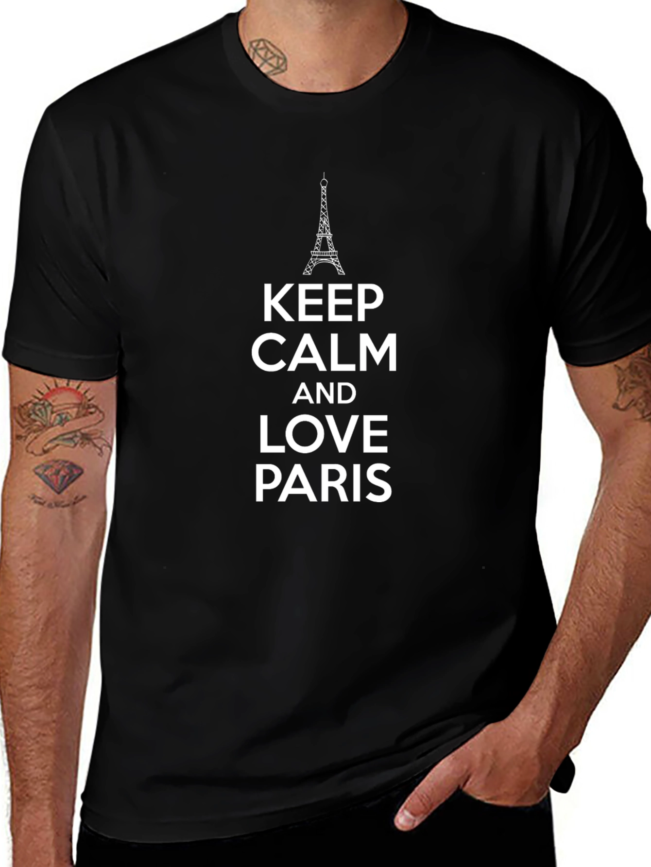 Keep Calm and Love Paris Black T-Shirt