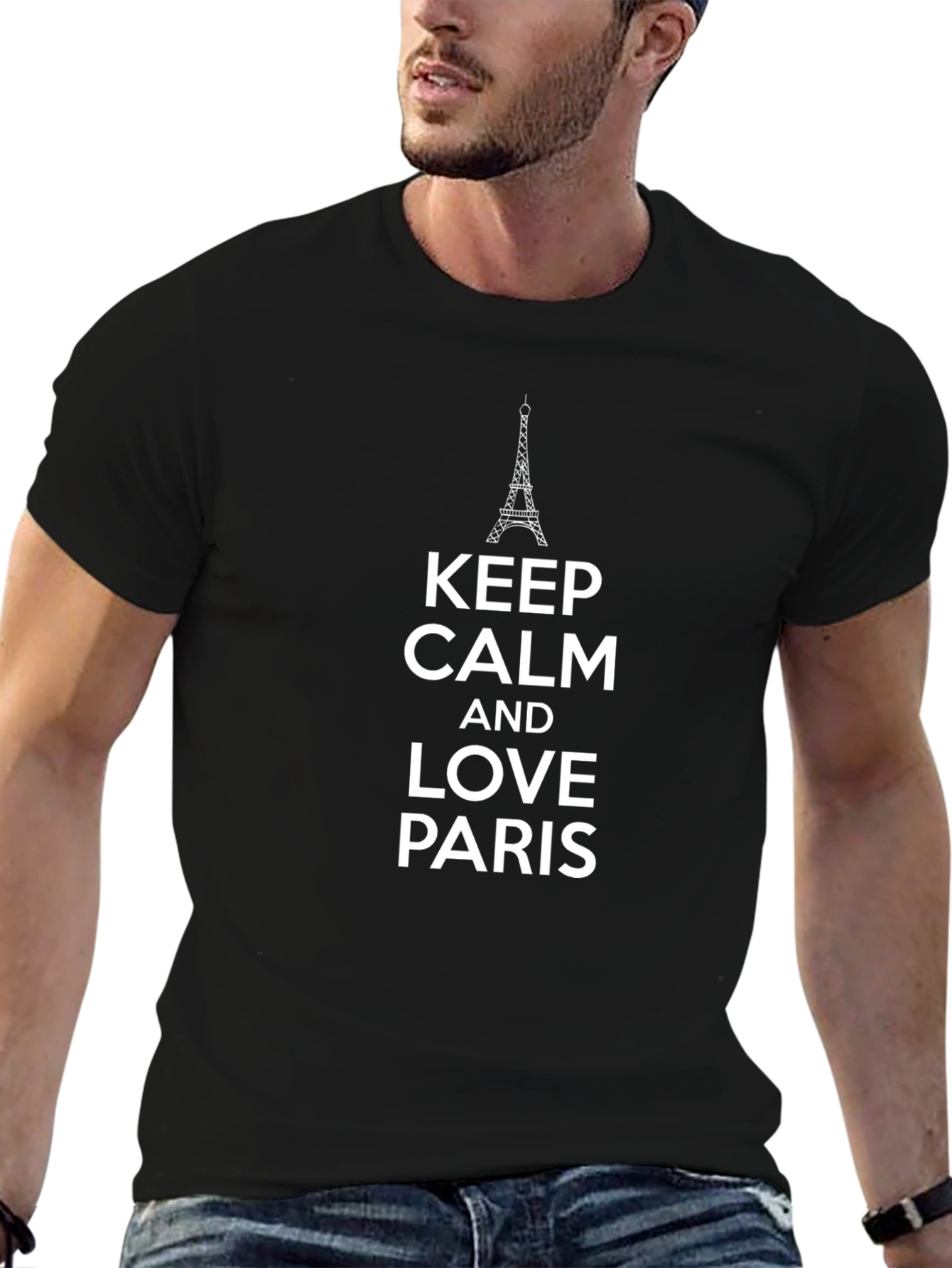 Keep Calm and Love Paris Black T-Shirt