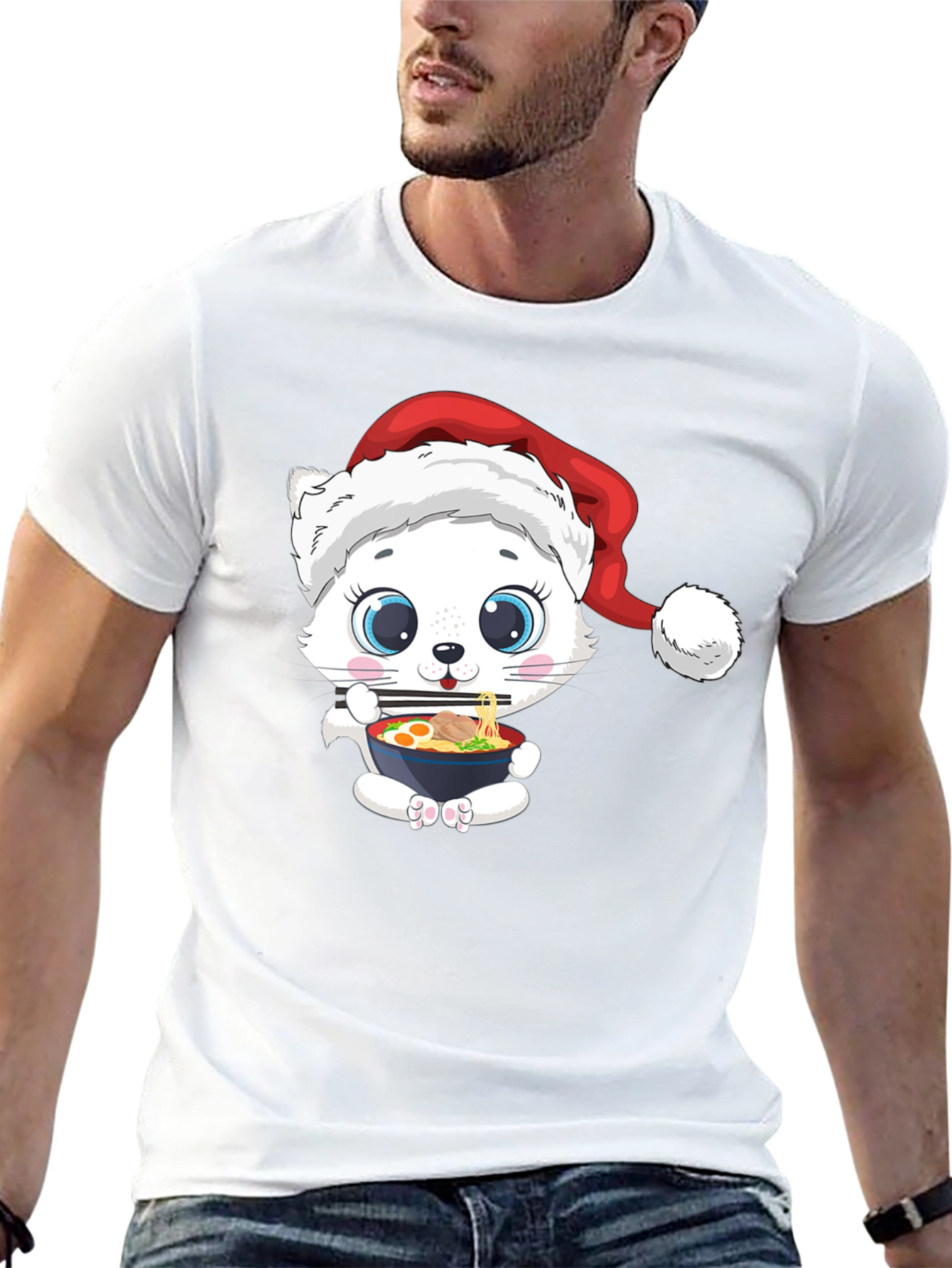 Cat Ramen Christmas T-Shirt