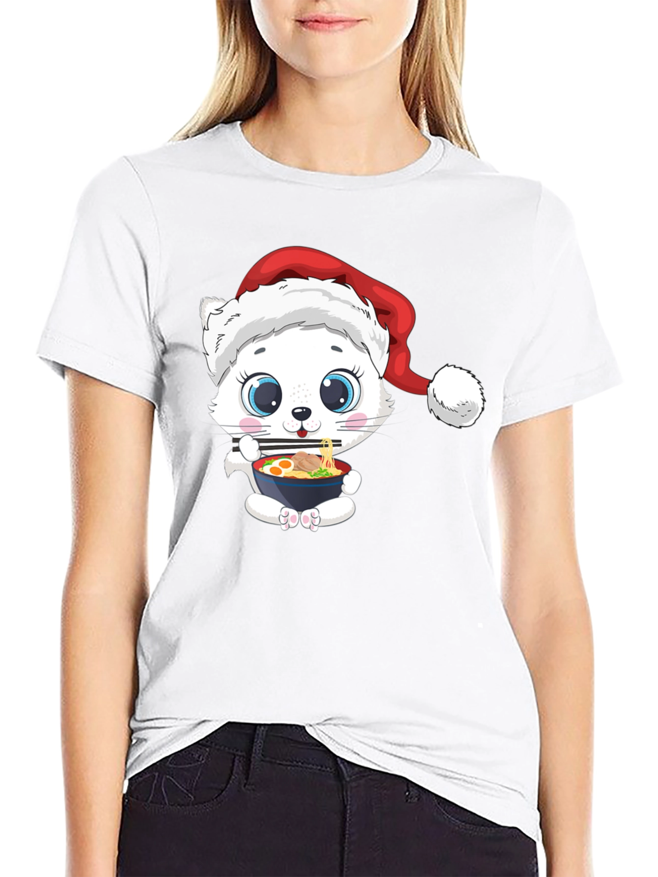 Cat Ramen Christmas T-Shirt