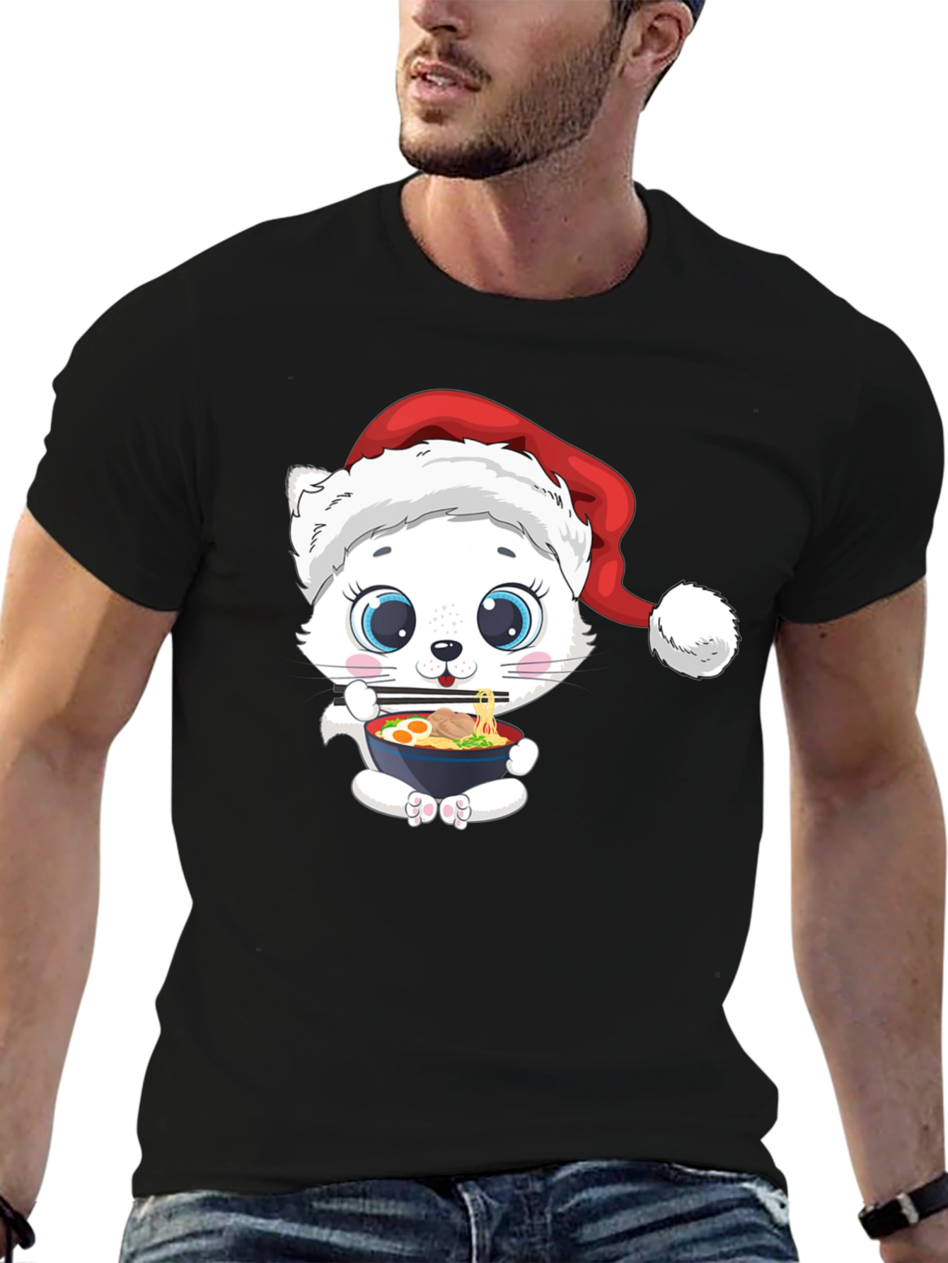 Cat Ramen Christmas T-Shirt