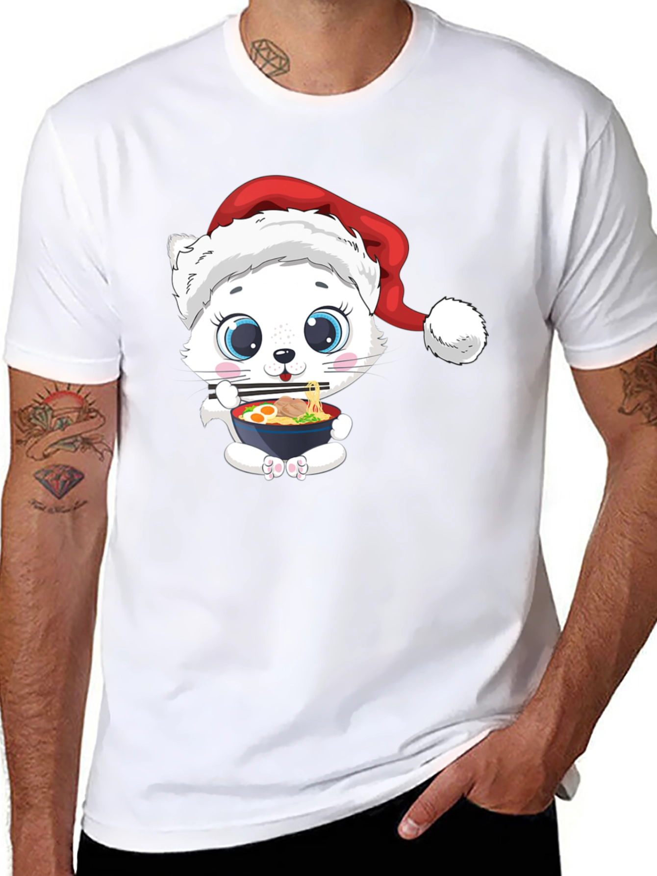 Cat Ramen Christmas T-Shirt