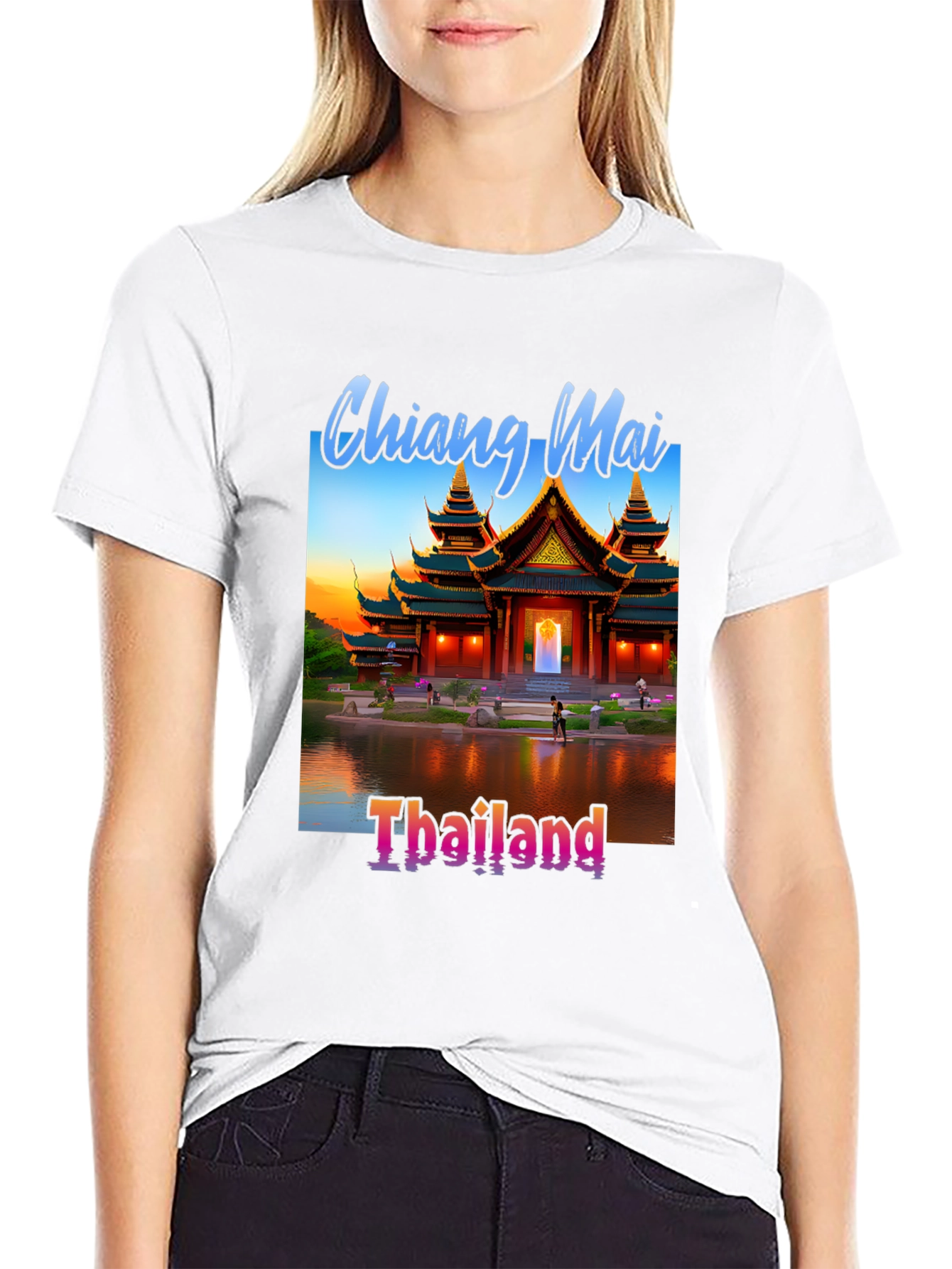 Chiang Mai Thailand Tee - Black Graphic T-Shirt