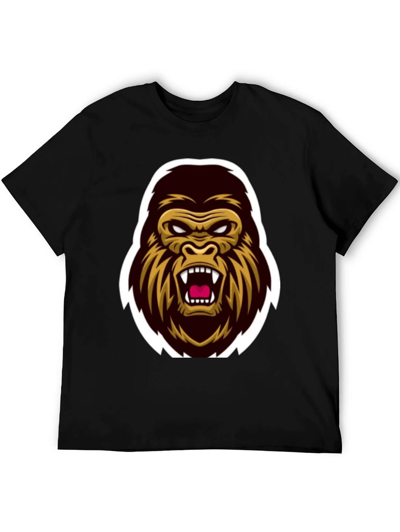Mens Black Gorilla Graphic Tee