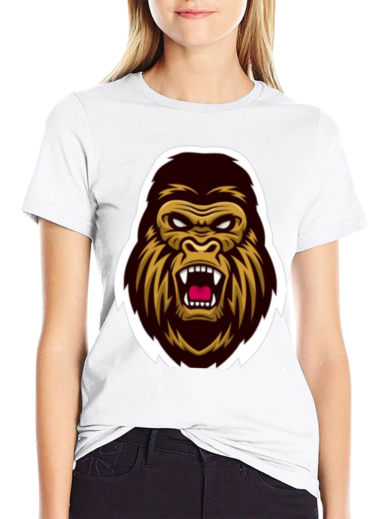 Mens Black Gorilla Graphic Tee