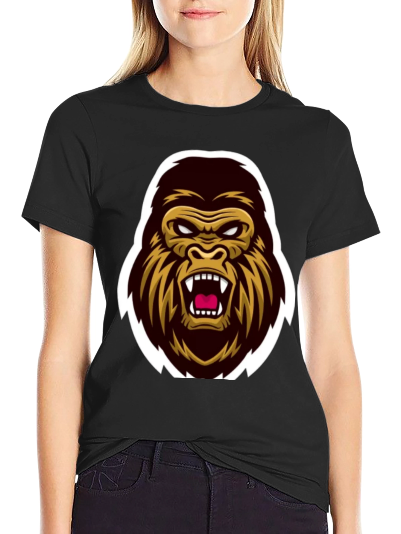 Mens Black Gorilla Graphic Tee