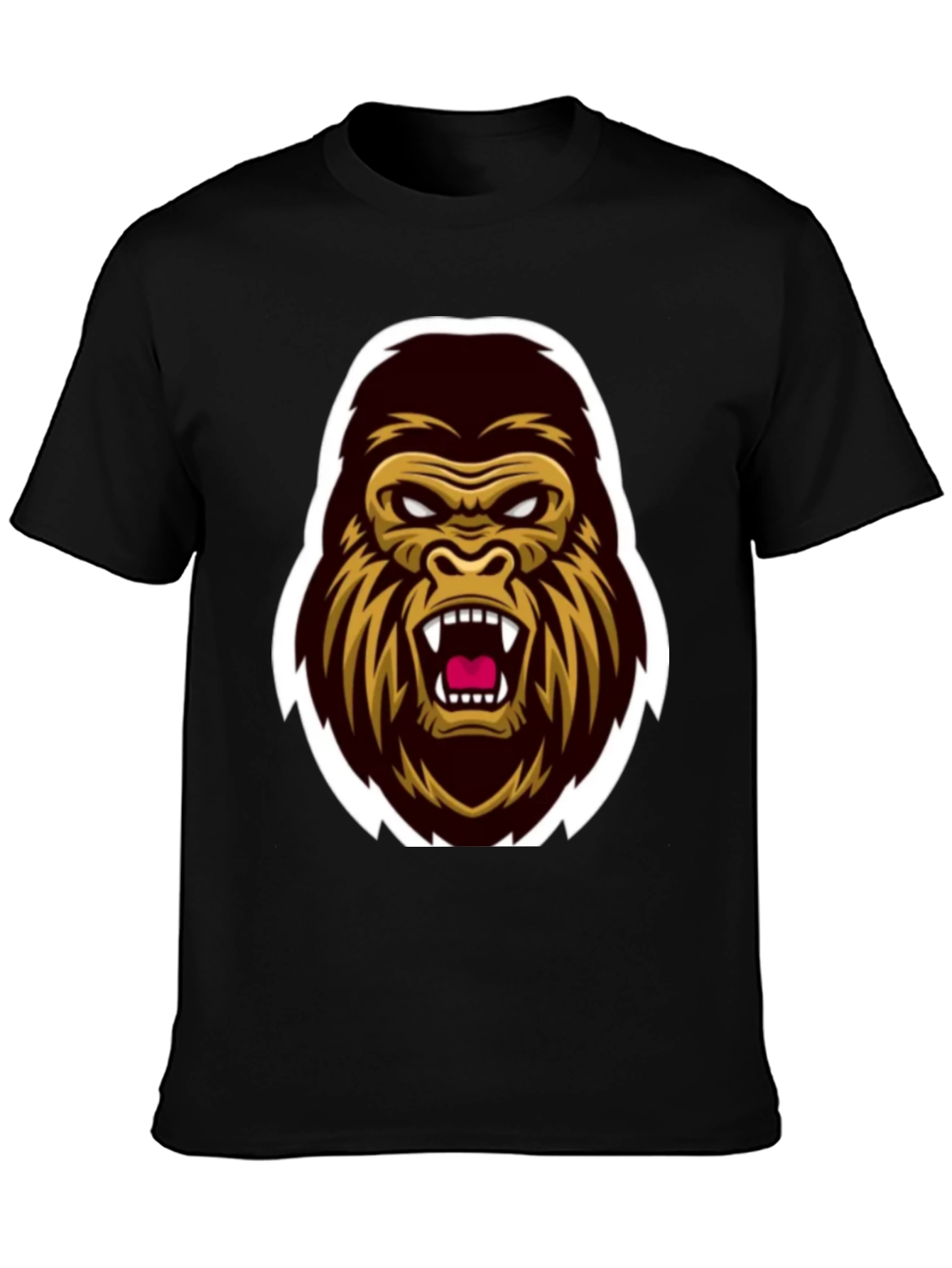 Mens Black Gorilla Graphic Tee