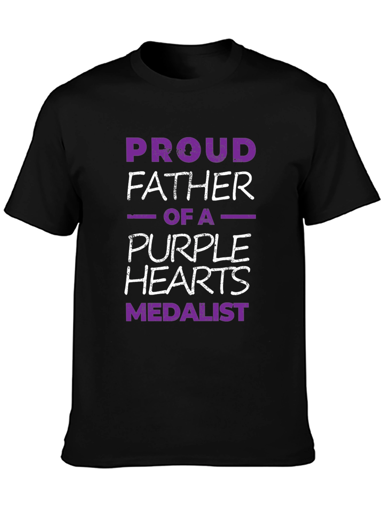 Proud Father Purple Hearts Medalist Graphic Tee