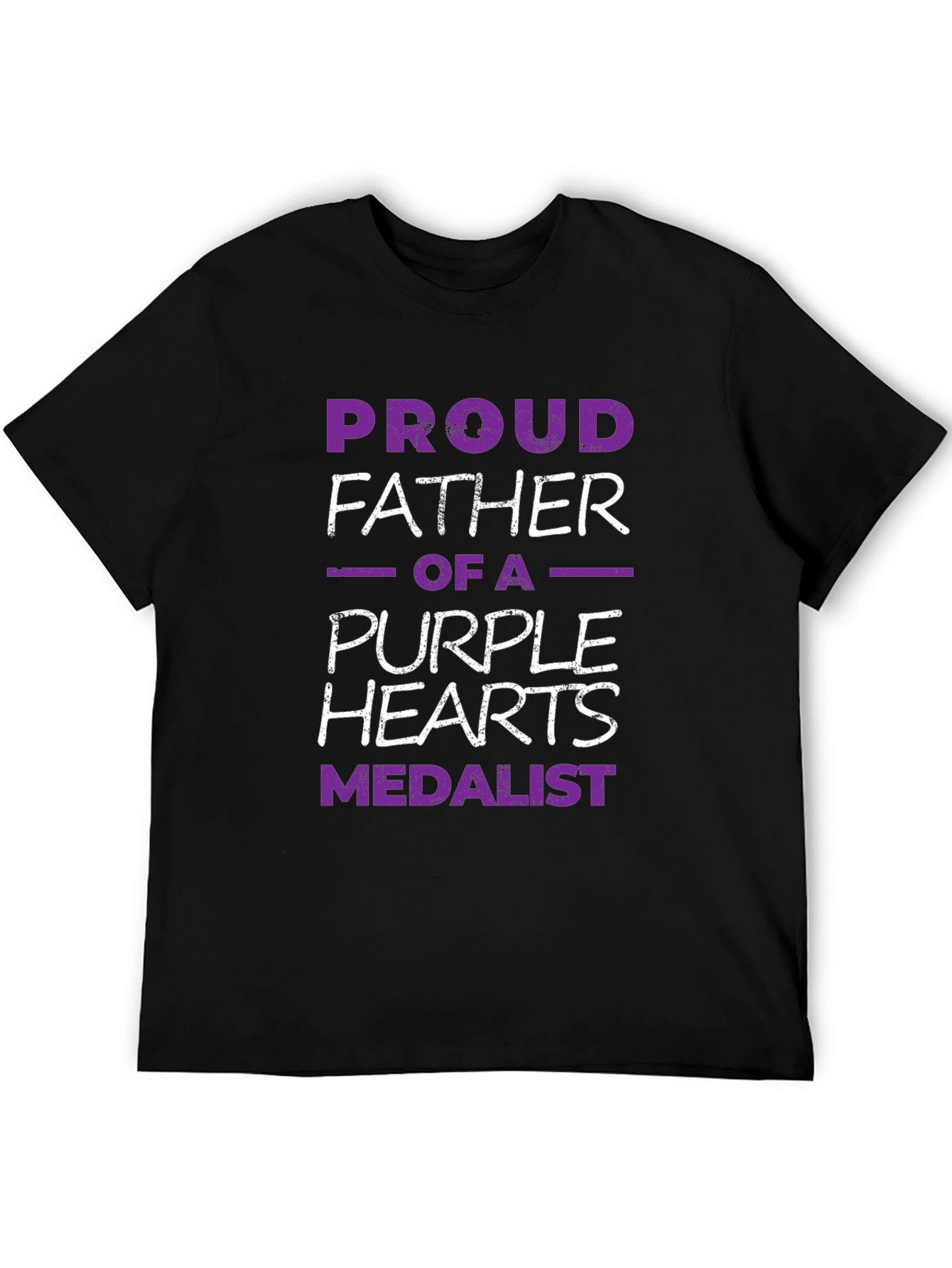 Proud Father Purple Hearts Medalist Graphic Tee