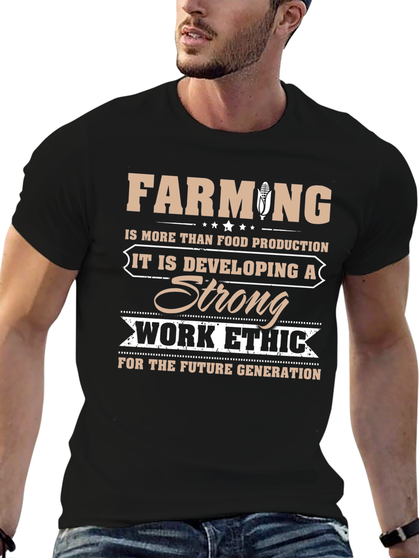 Farming Strong Work Ethic Graphic T-Shirt