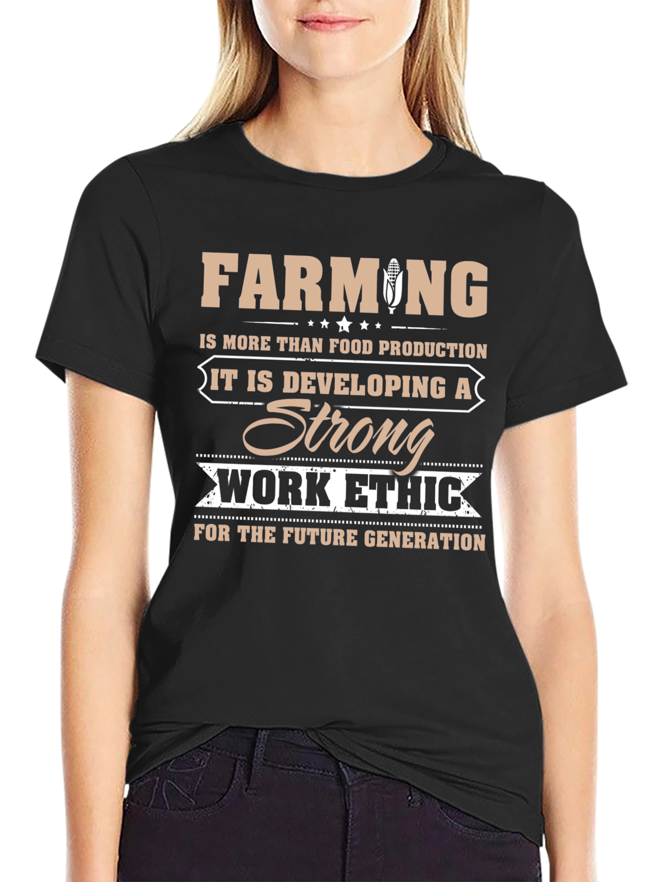 Farming Strong Work Ethic Graphic T-Shirt