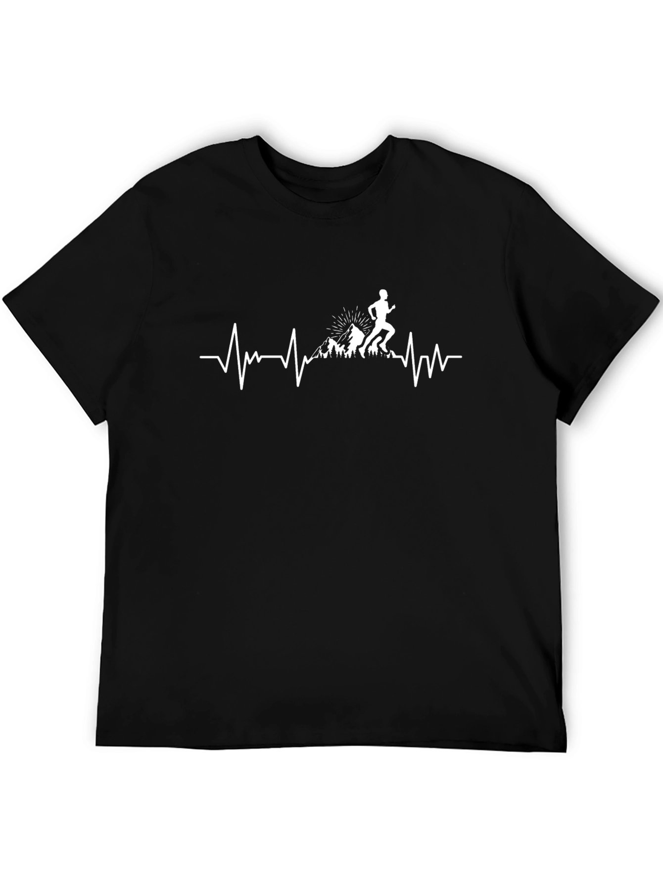 Runners Heartbeat Graphic T-Shirt - Black