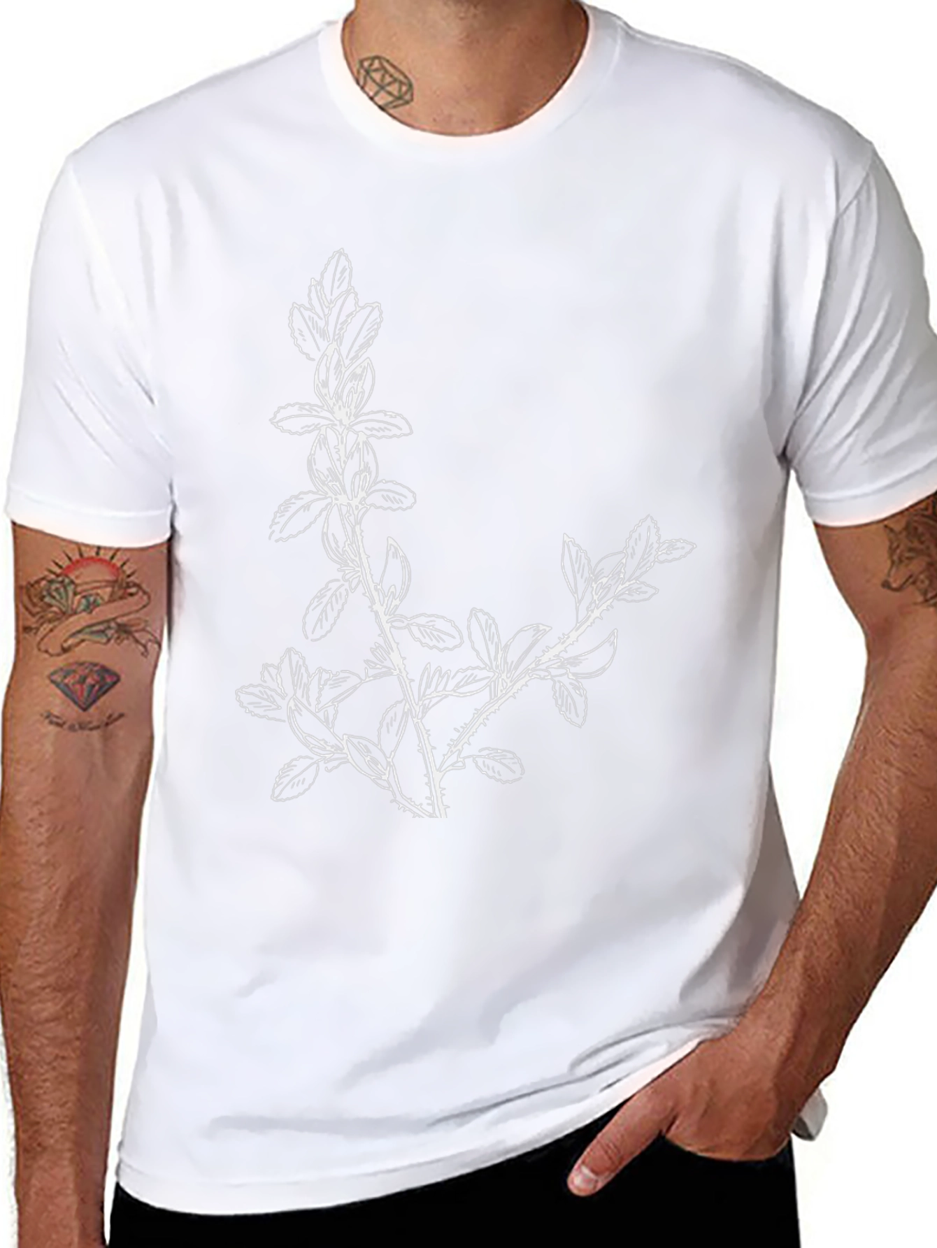 Botanical Branch Black T-Shirt