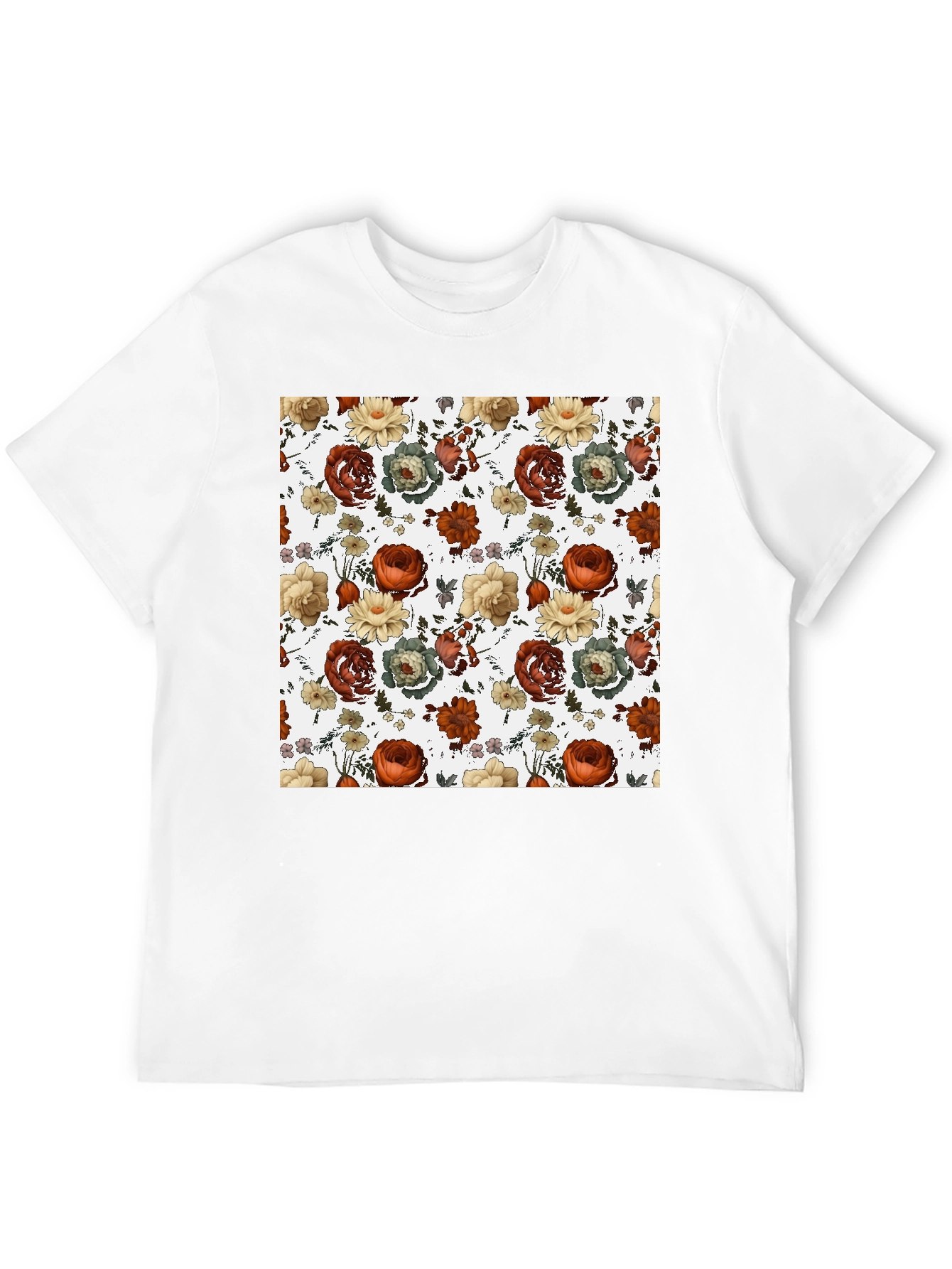 Floral Print T-Shirt - Stylish Mens Tee