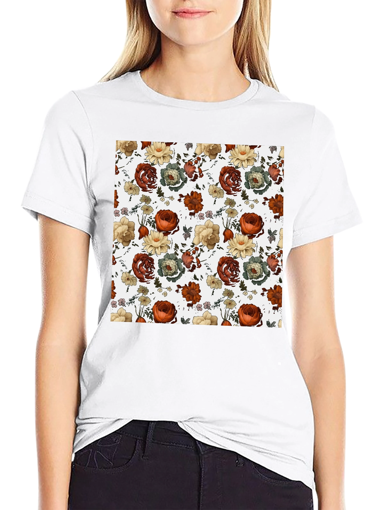 Floral Print T-Shirt - Stylish Mens Tee