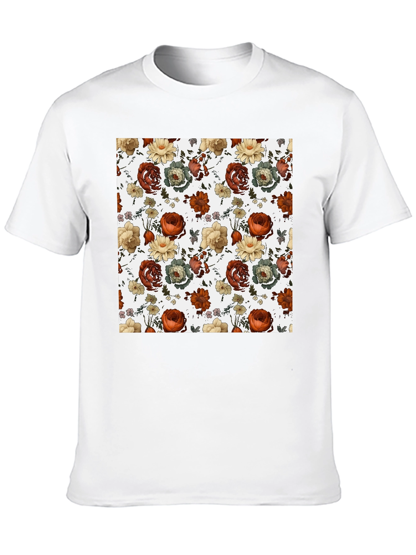 Floral Print T-Shirt - Stylish Mens Tee