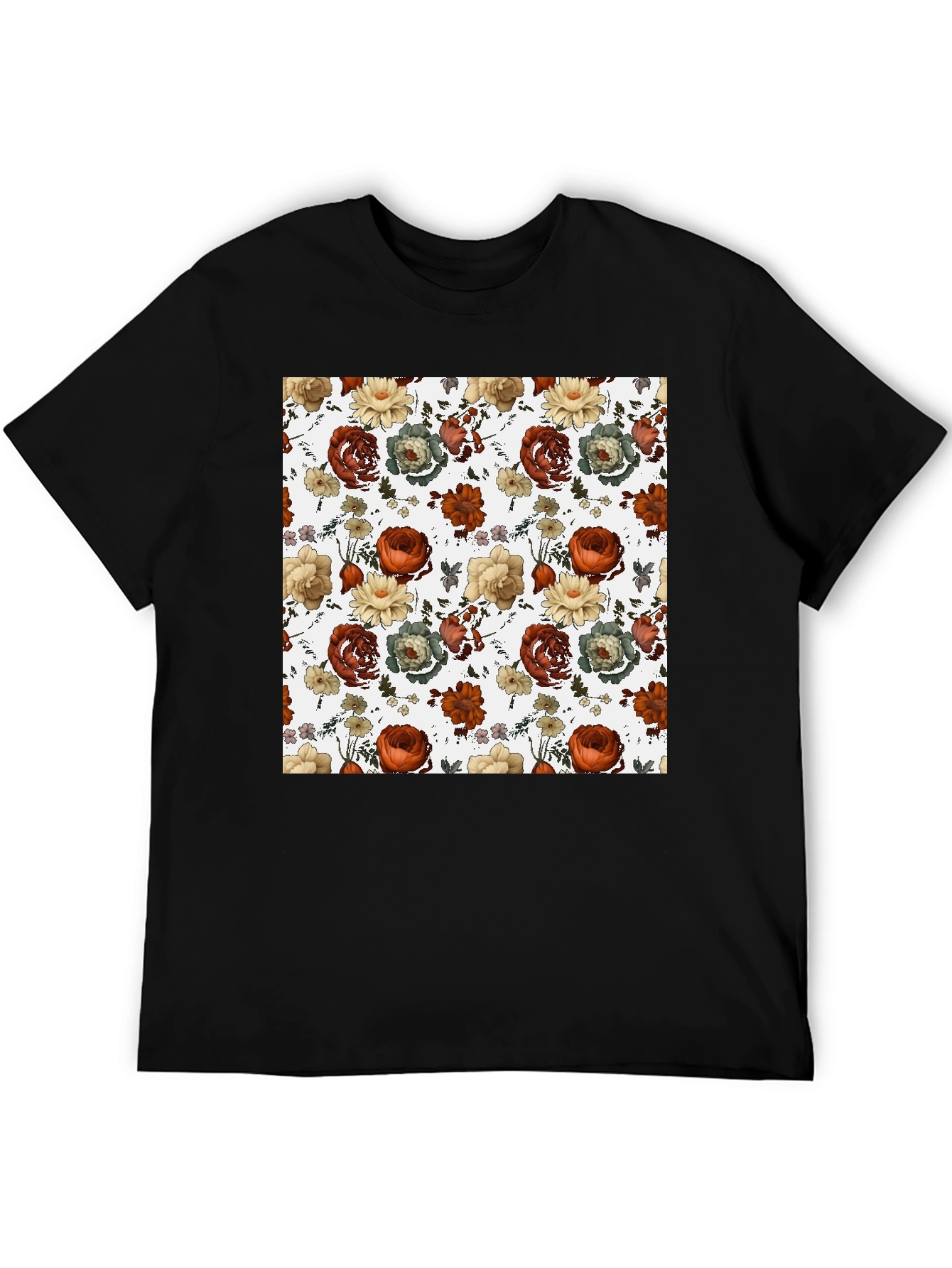 Floral Print T-Shirt - Stylish Mens Tee