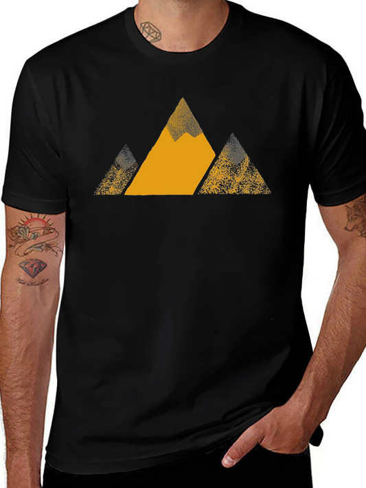 Mountain Graphic Tee - Black Cotton Blend Comfort Fit