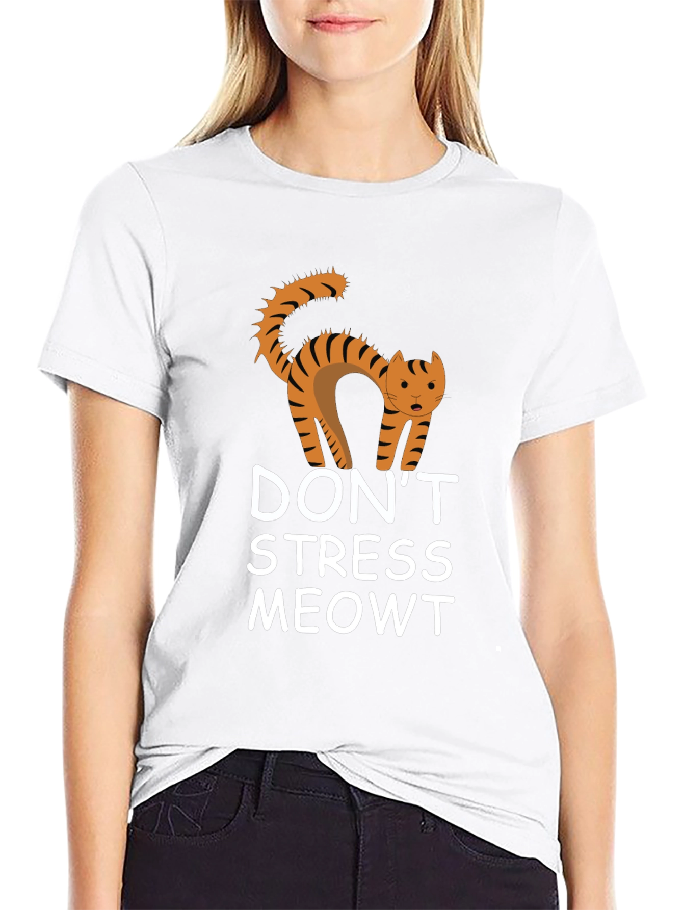 Dont Stress Meowt Black Graphic Tee