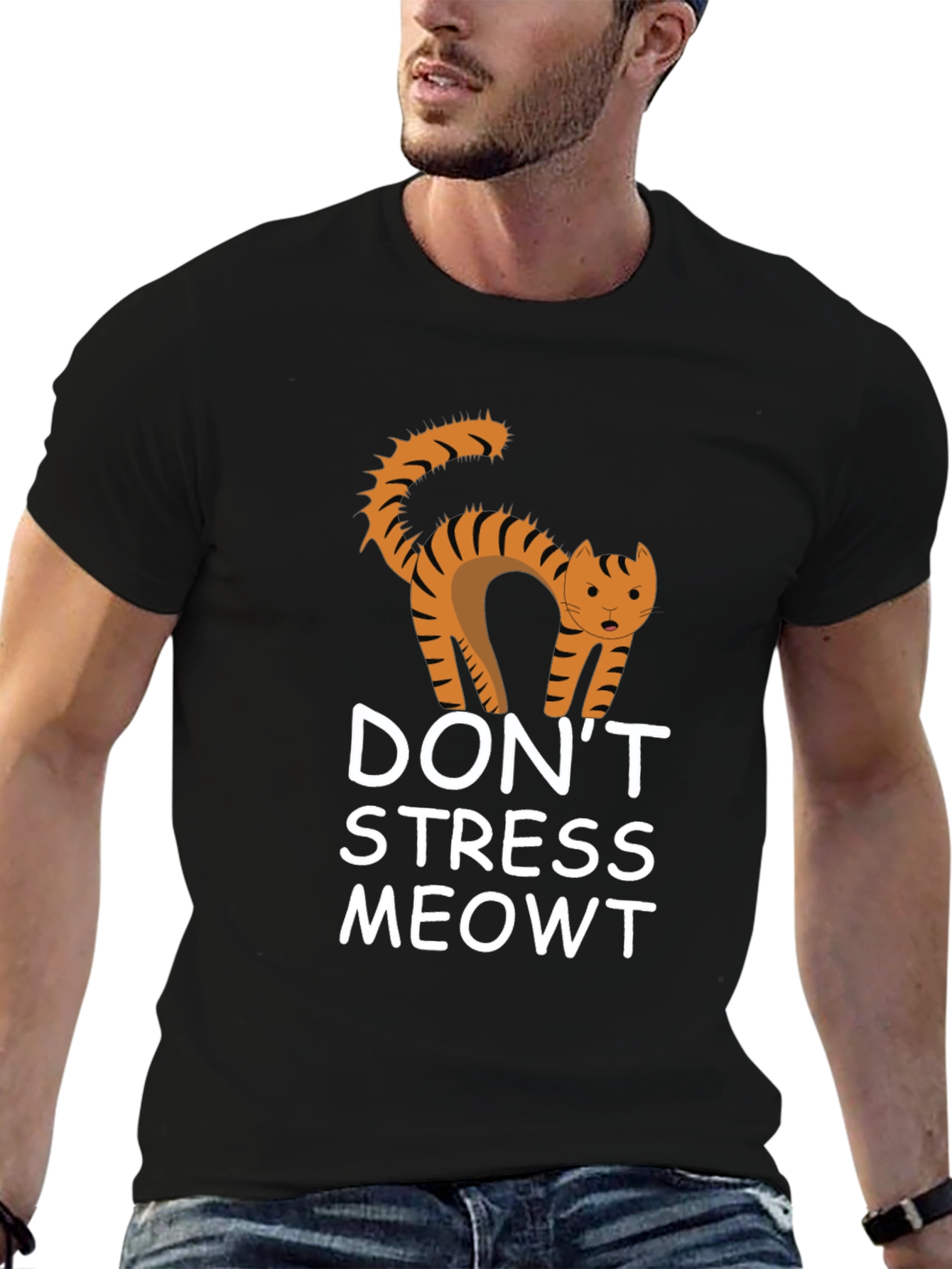 Dont Stress Meowt Black Graphic Tee