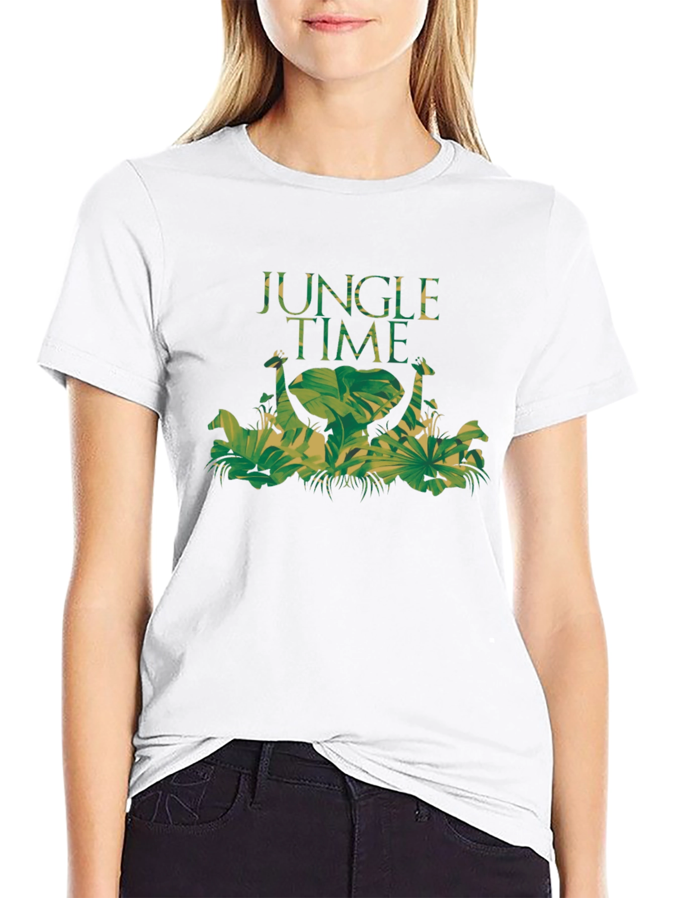 Jungle Time Graphic Tee - Nature Inspired Black T-Shirt