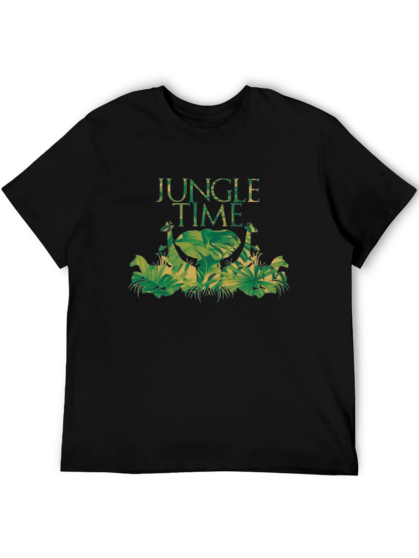 Jungle Time Graphic Tee - Nature Inspired Black T-Shirt