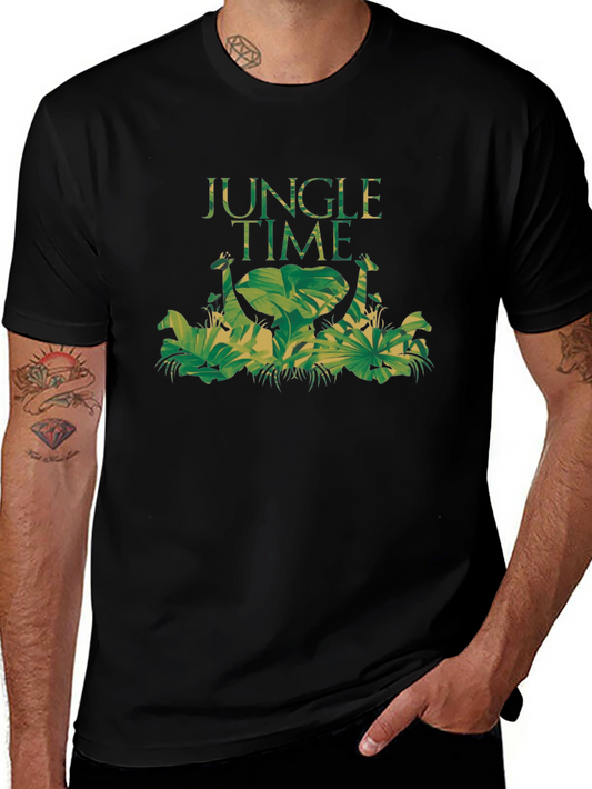Jungle Time Graphic Tee - Nature Inspired Black T-Shirt