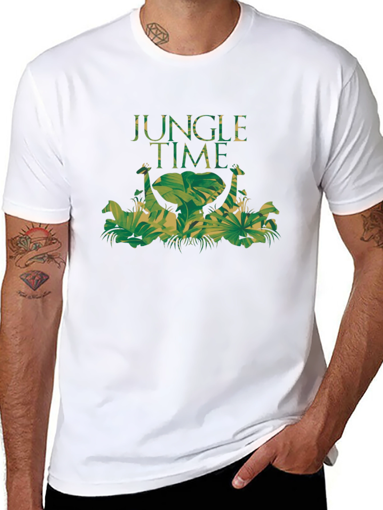 Jungle Time Graphic Tee - Nature Inspired Black T-Shirt
