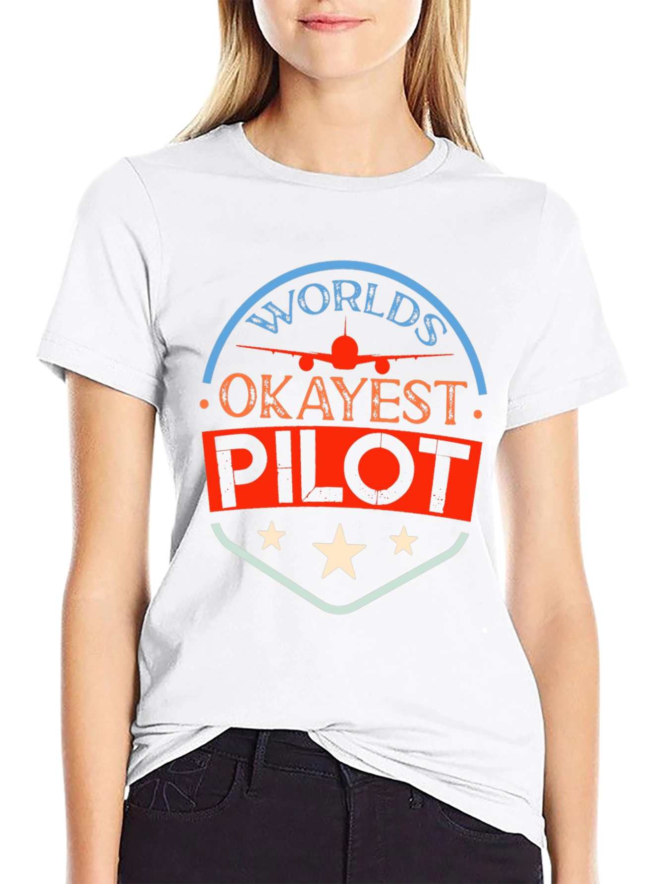 Worlds Okayest Pilot T-Shirt - Funny Aviation Tee