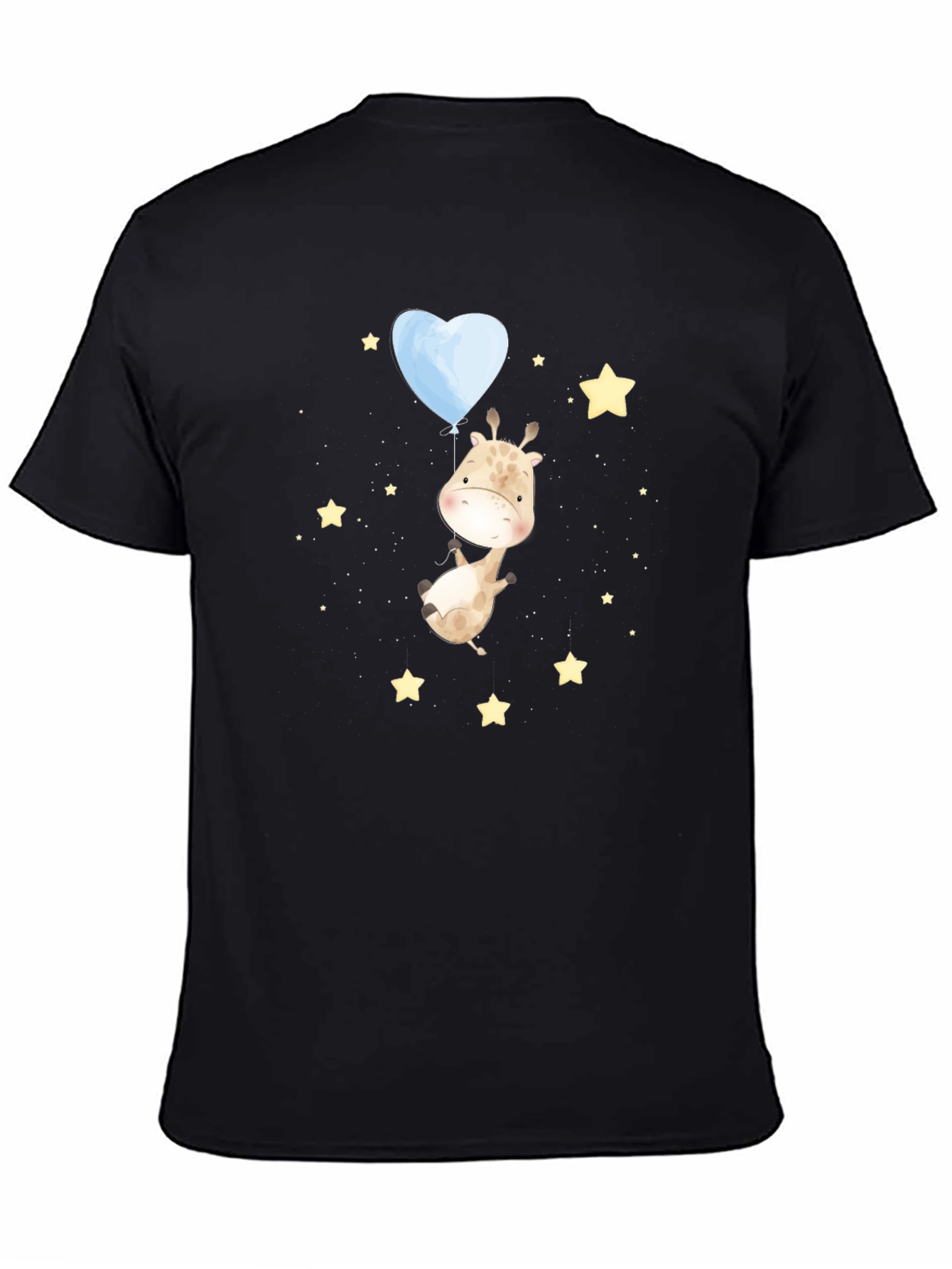 Giraffe & Balloon Graphic Tee - Black