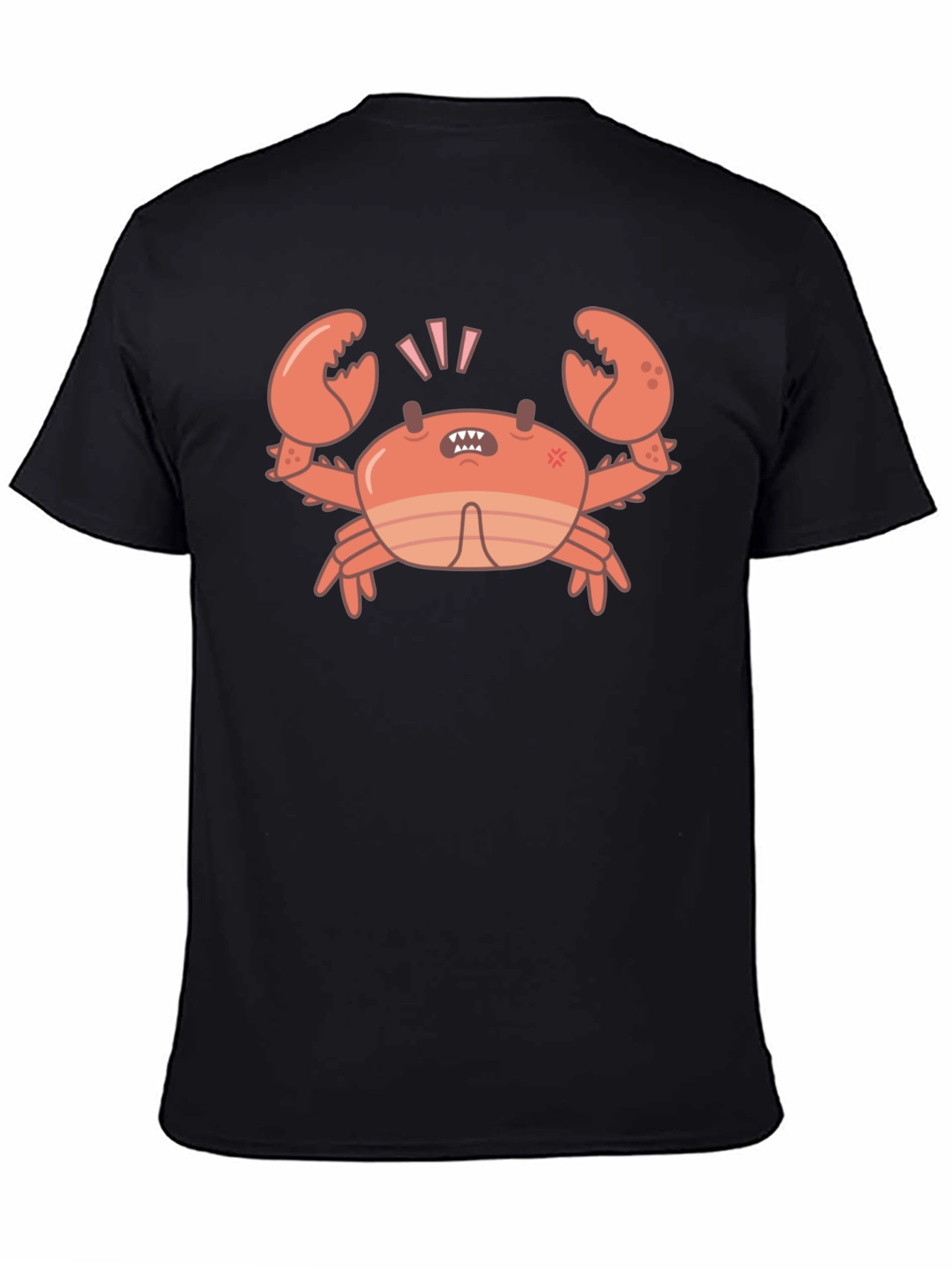 Angry Crab Graphic Tee - Black Cotton T-Shirt