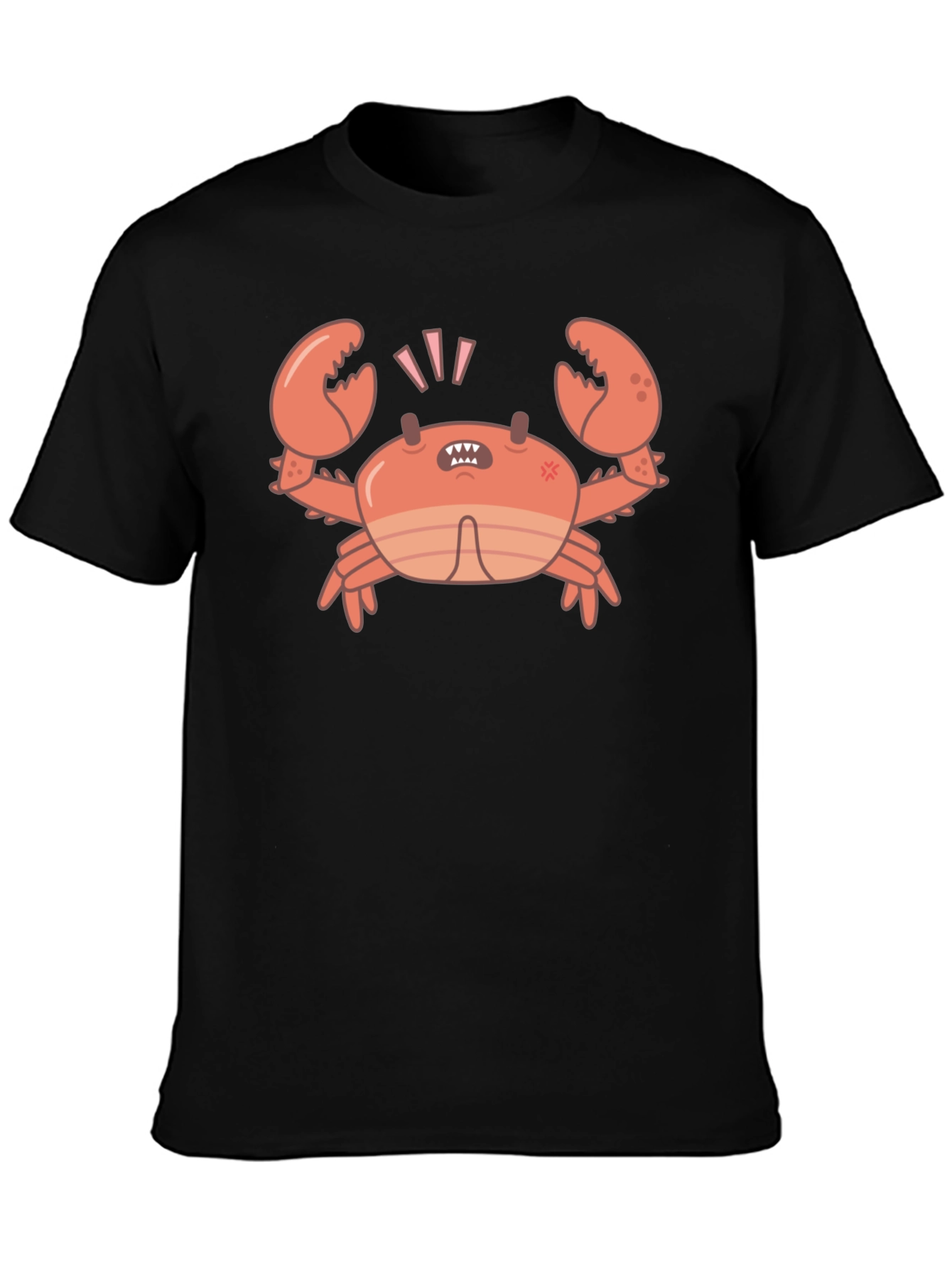 Angry Crab Graphic Tee - Black Cotton T-Shirt