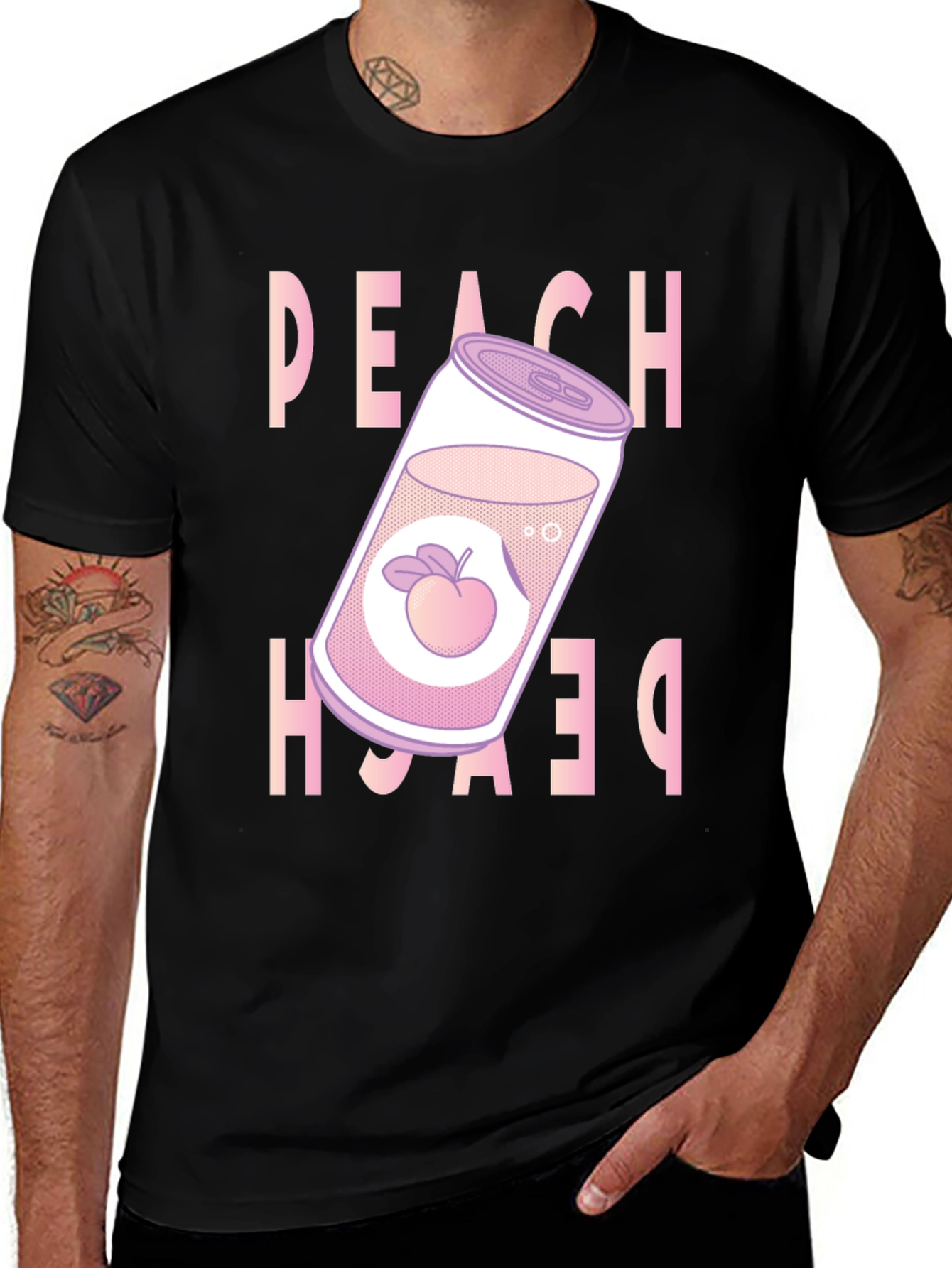 Peach Soda Graphic Tee - Trendy Unisex T-Shirt