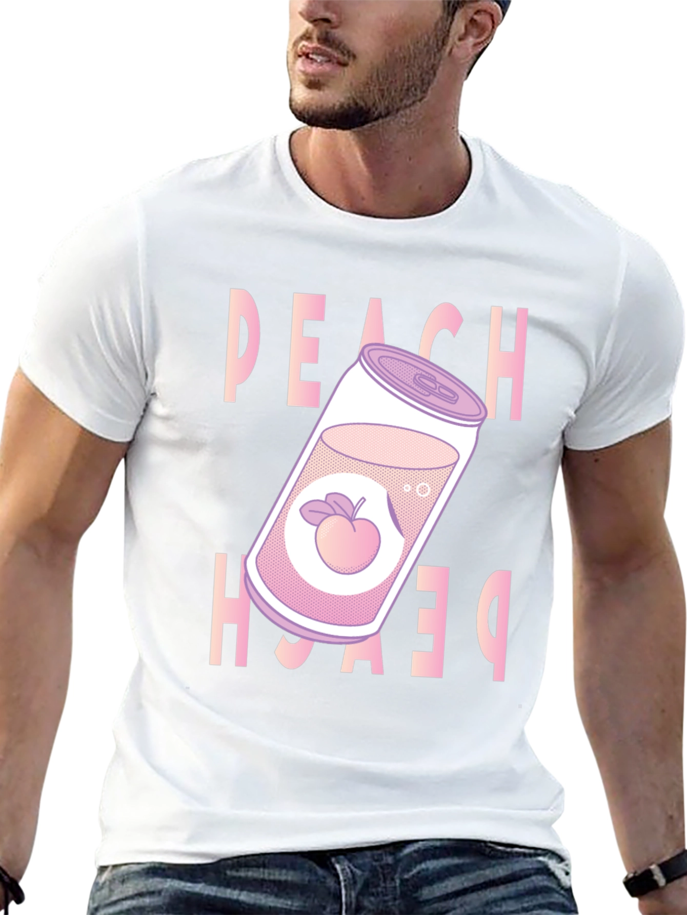Peach Soda Graphic Tee - Trendy Unisex T-Shirt