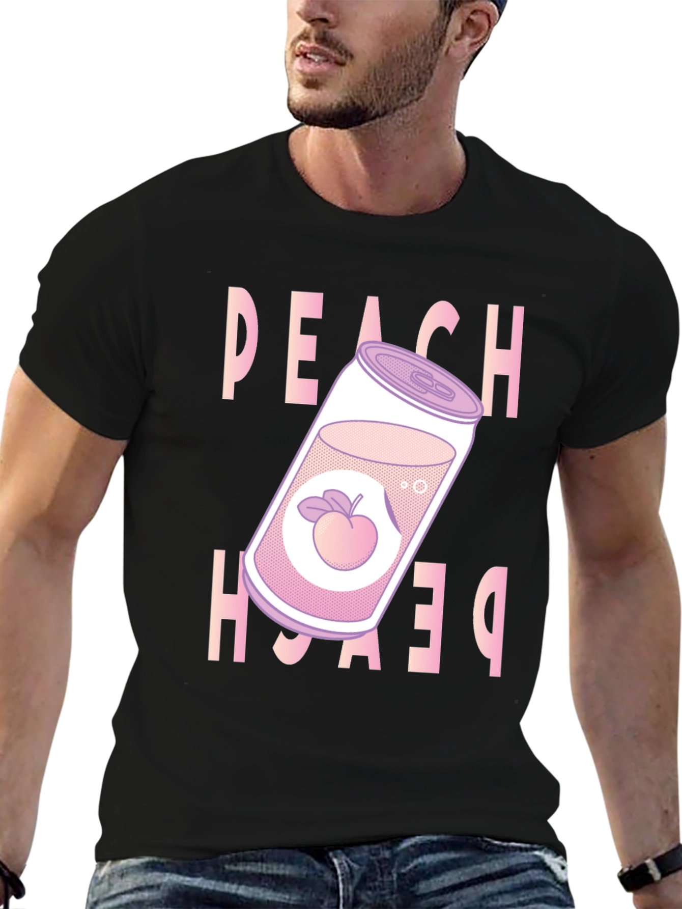 Peach Soda Graphic Tee - Trendy Unisex T-Shirt