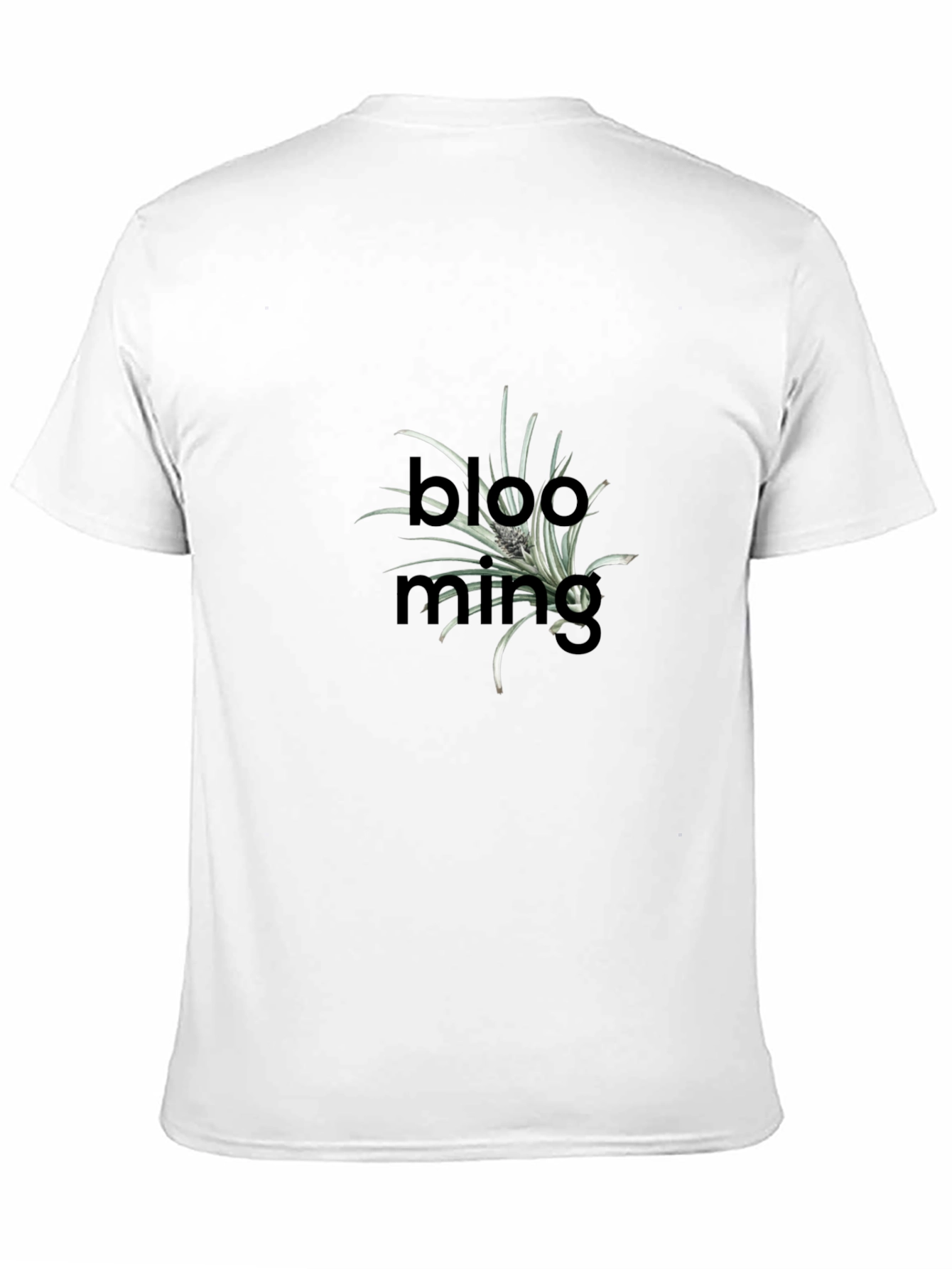 Blooming Plant Graphic Black T-Shirt