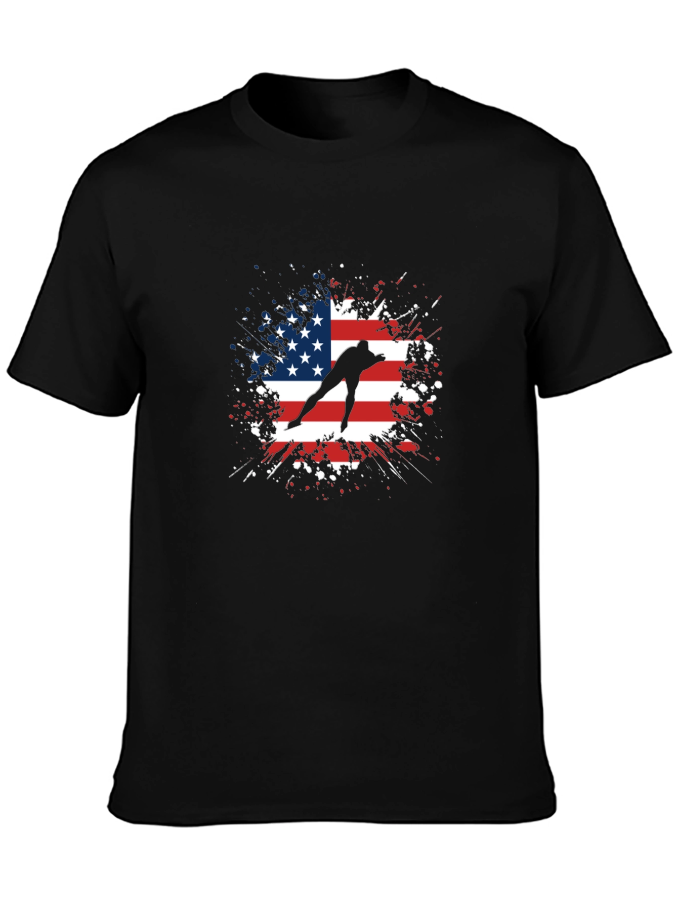 American Skater Graphic Tee - Black Cotton T-Shirt